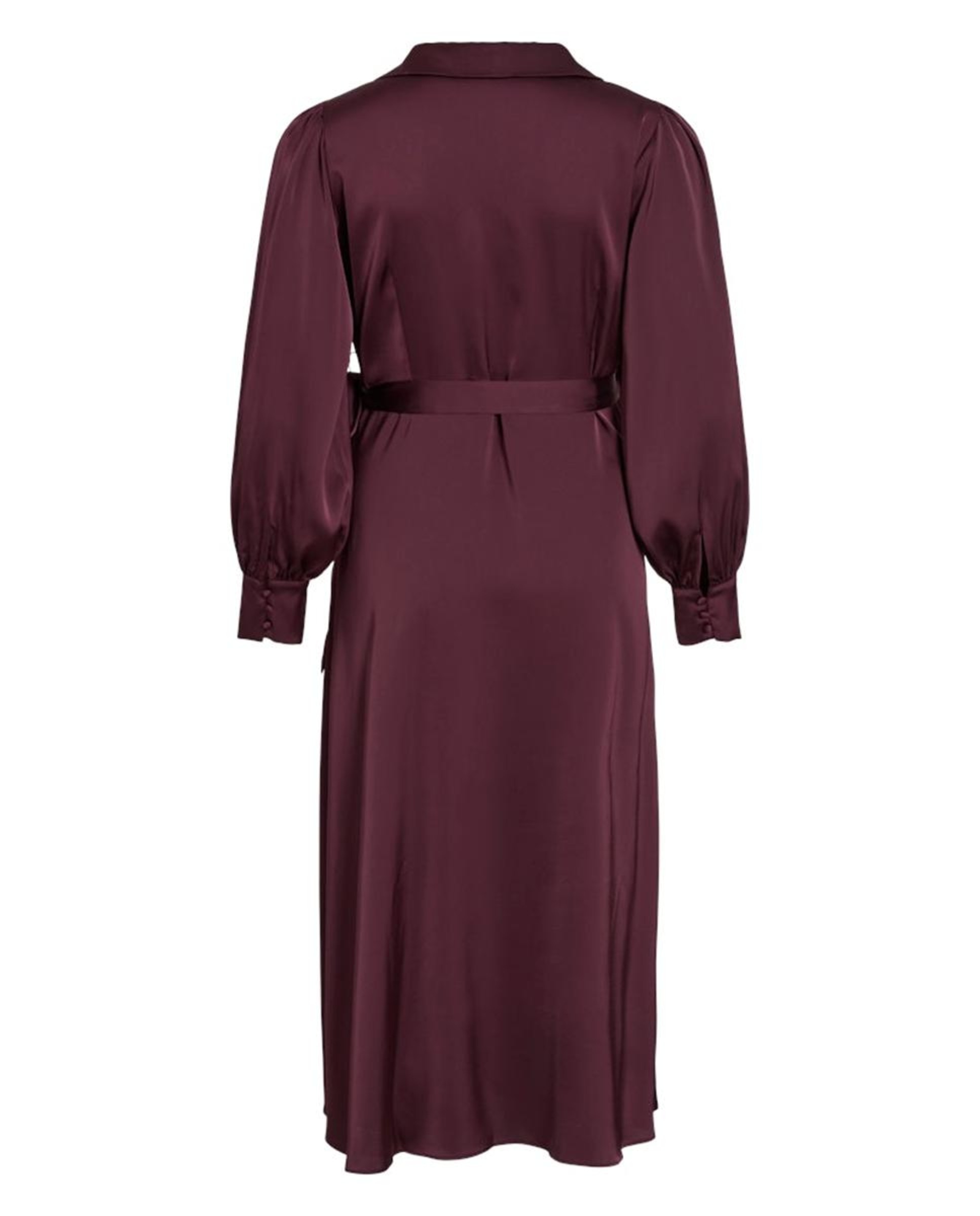 Vestido comprido acetinado Bordeaux-7