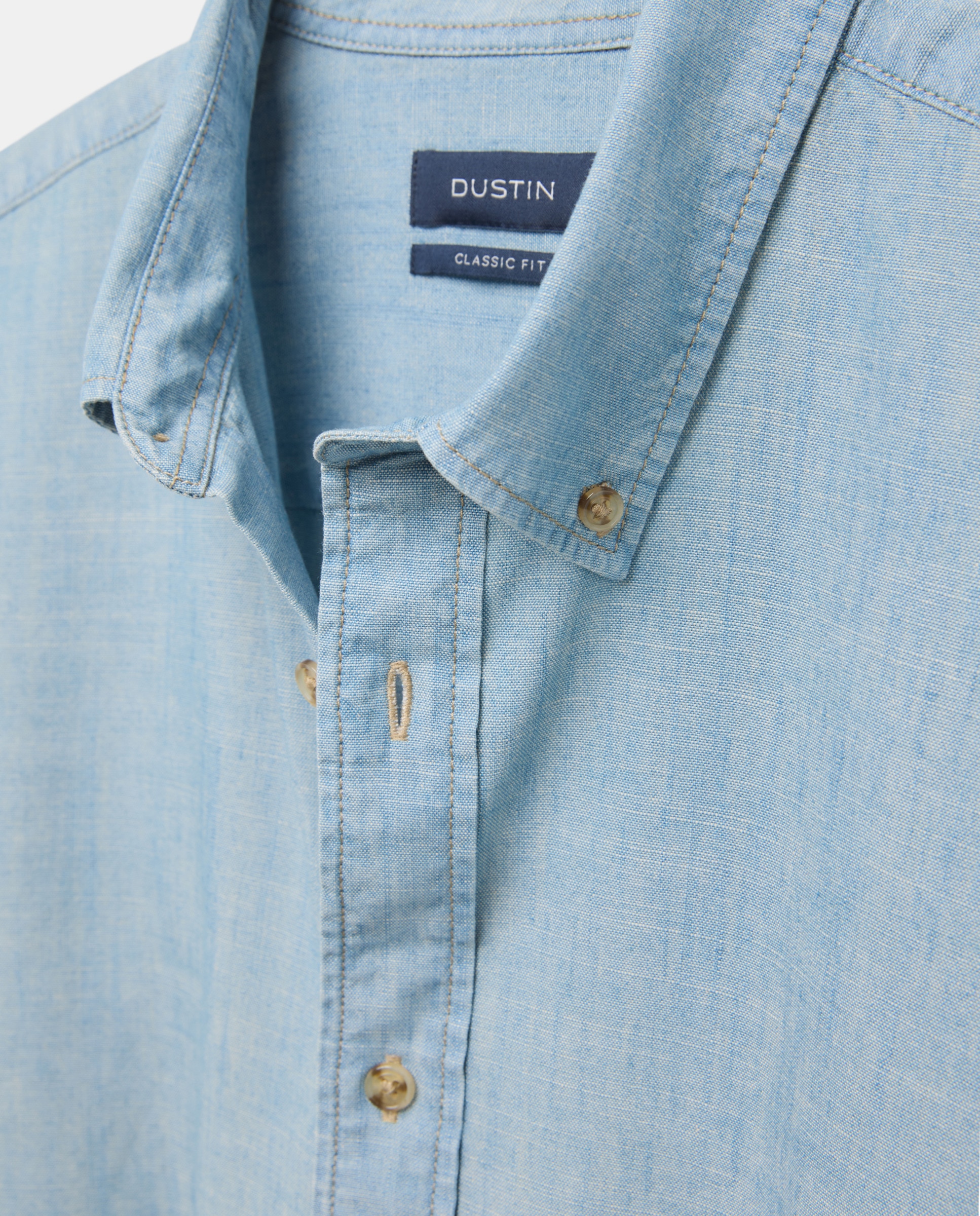 Camisa de Ganga com Lavagem e Manga Comprida Azul-marinho-5