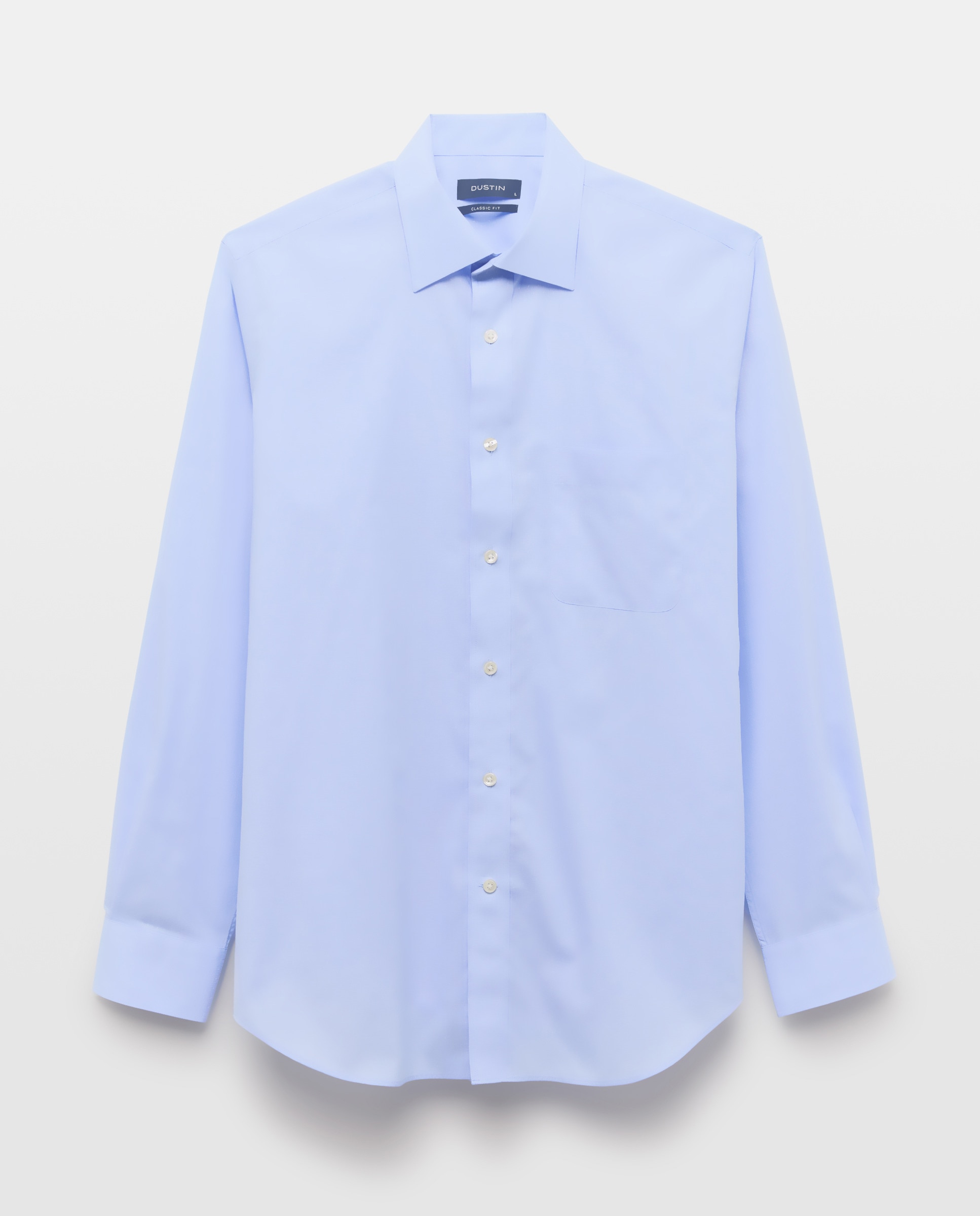 Camisa Clássica de Manga Comprida Dobby Classic Fit Azul-4
