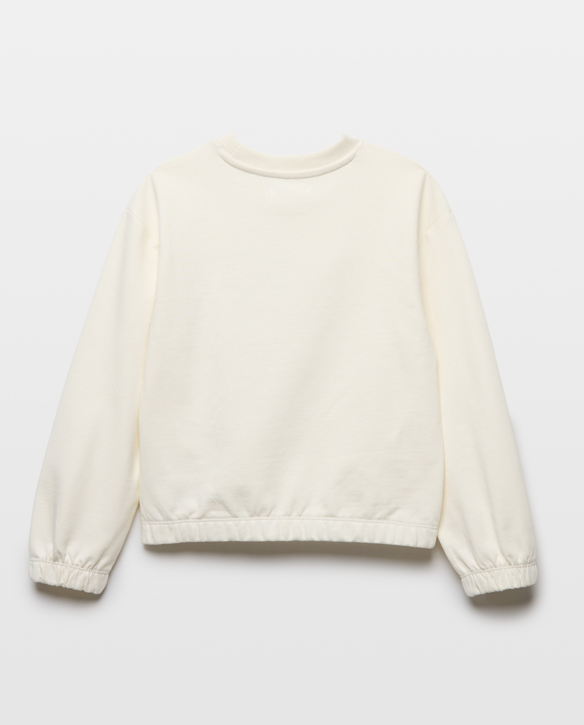 Sudadera niña cuello caja 120 Crudo-2