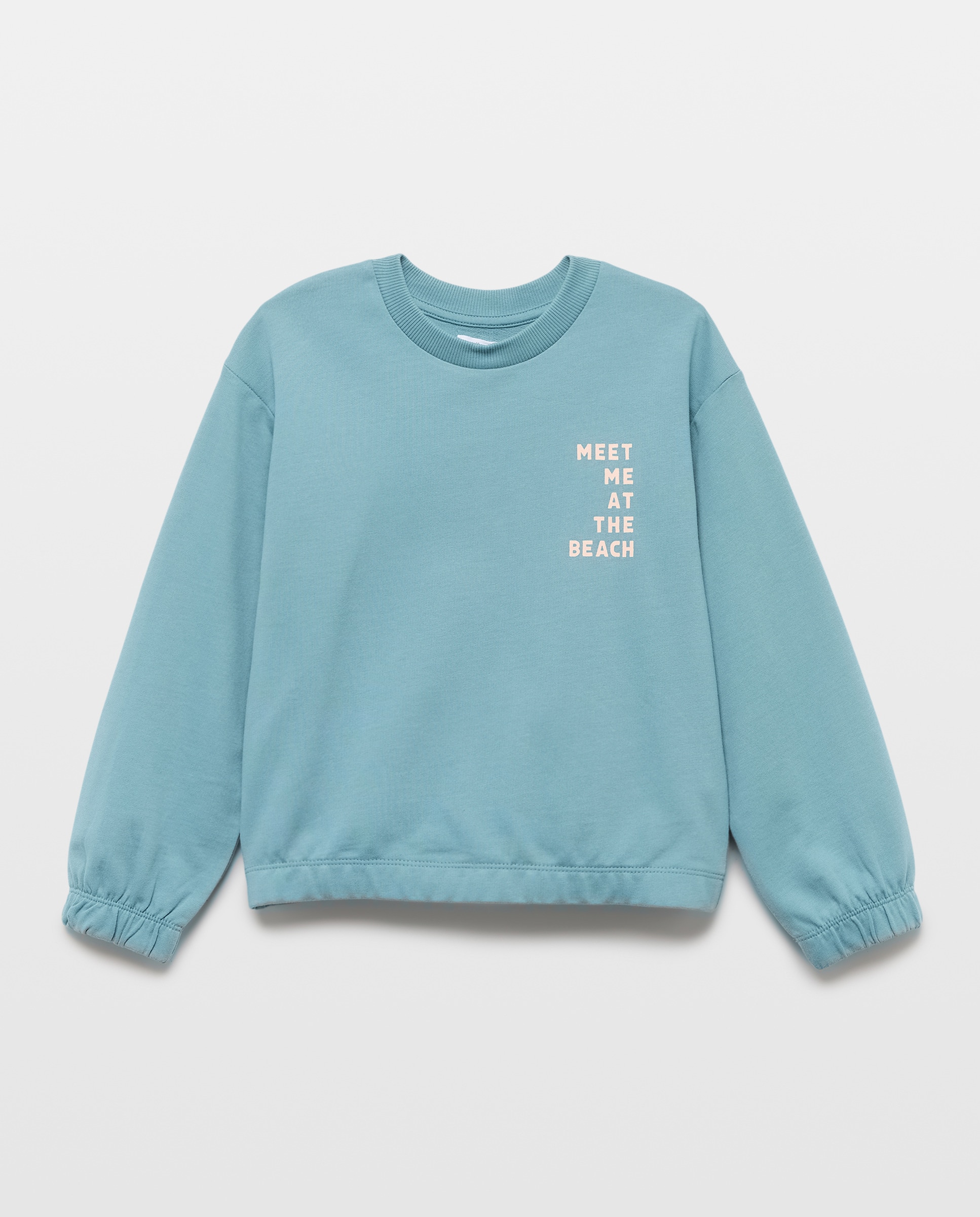 Sudadera niña cuello caja Verde Pato-1