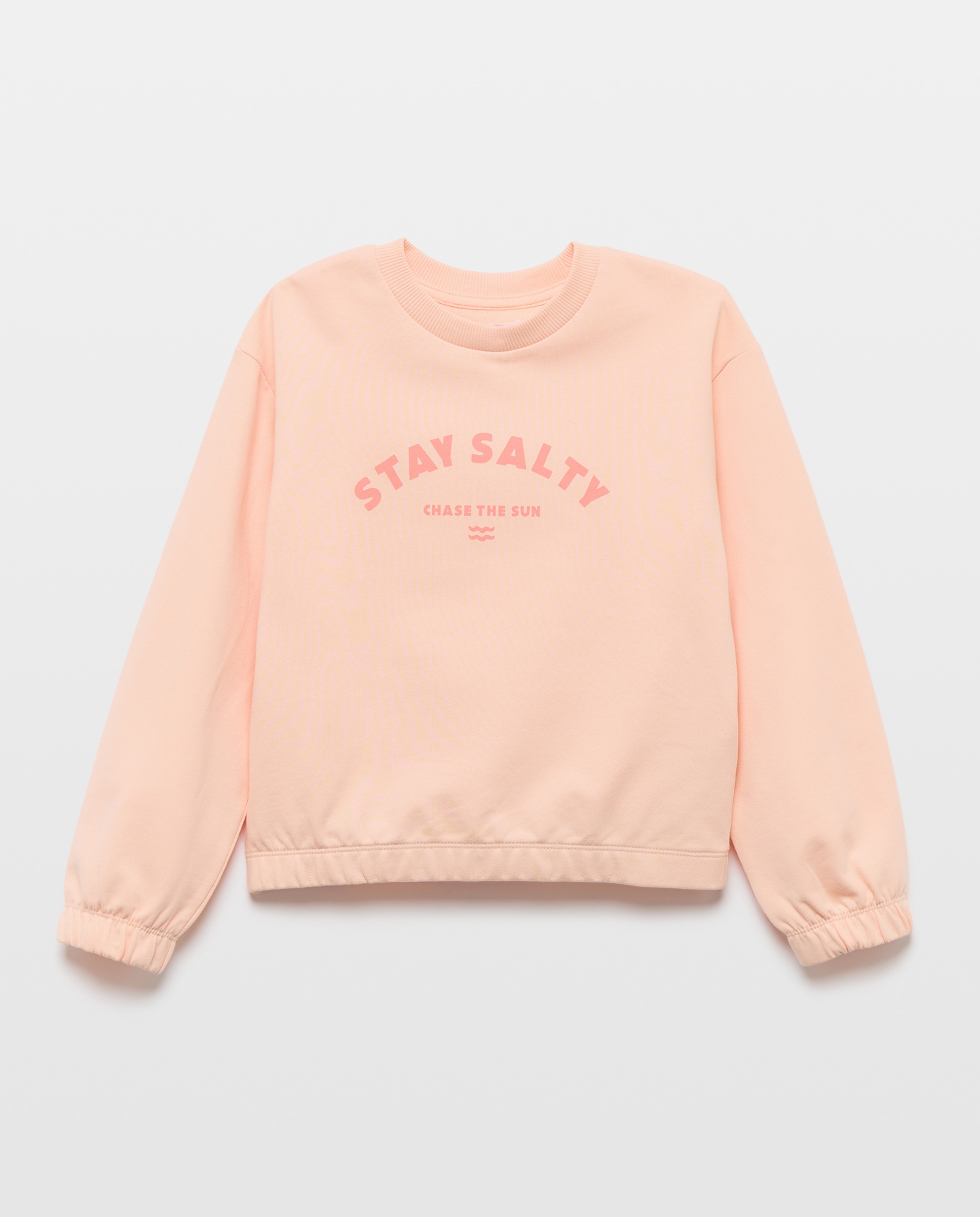 Sudadera niña cuello caja 260 Salmón-1
