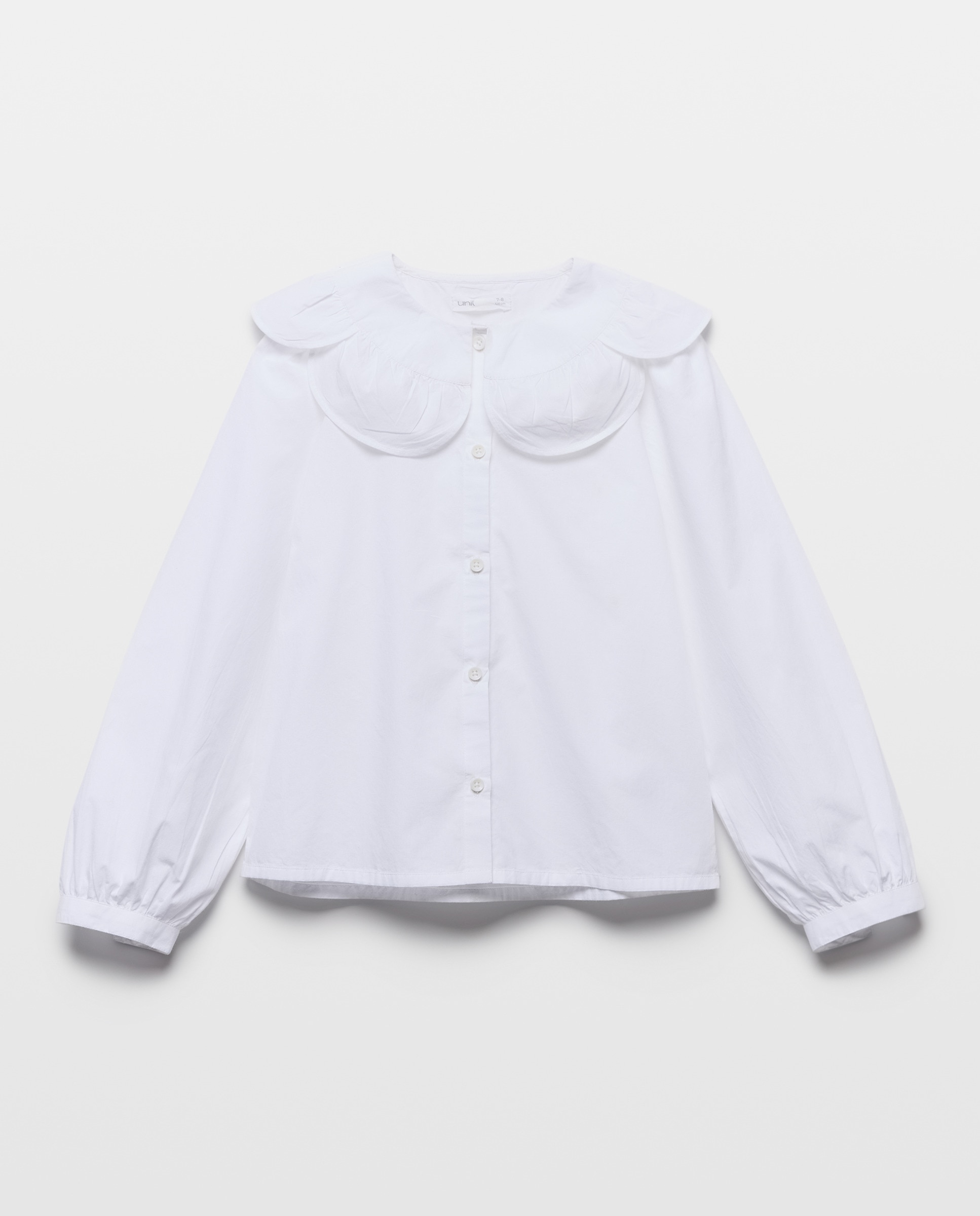 Imagen 0 de Blusa niña manga larga de popelín con cuello flor