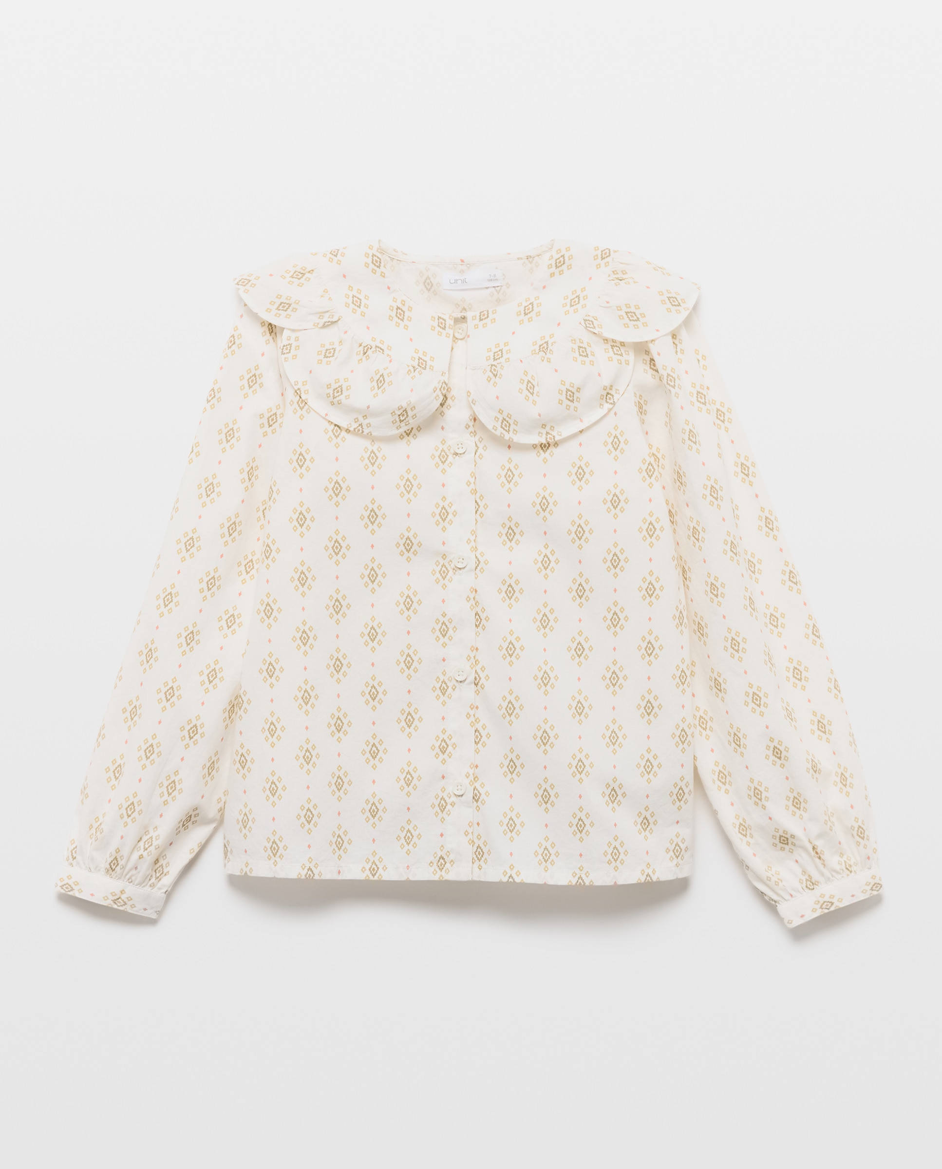 Imagen 0 de Blusa niña manga larga de popelín con cuello flor