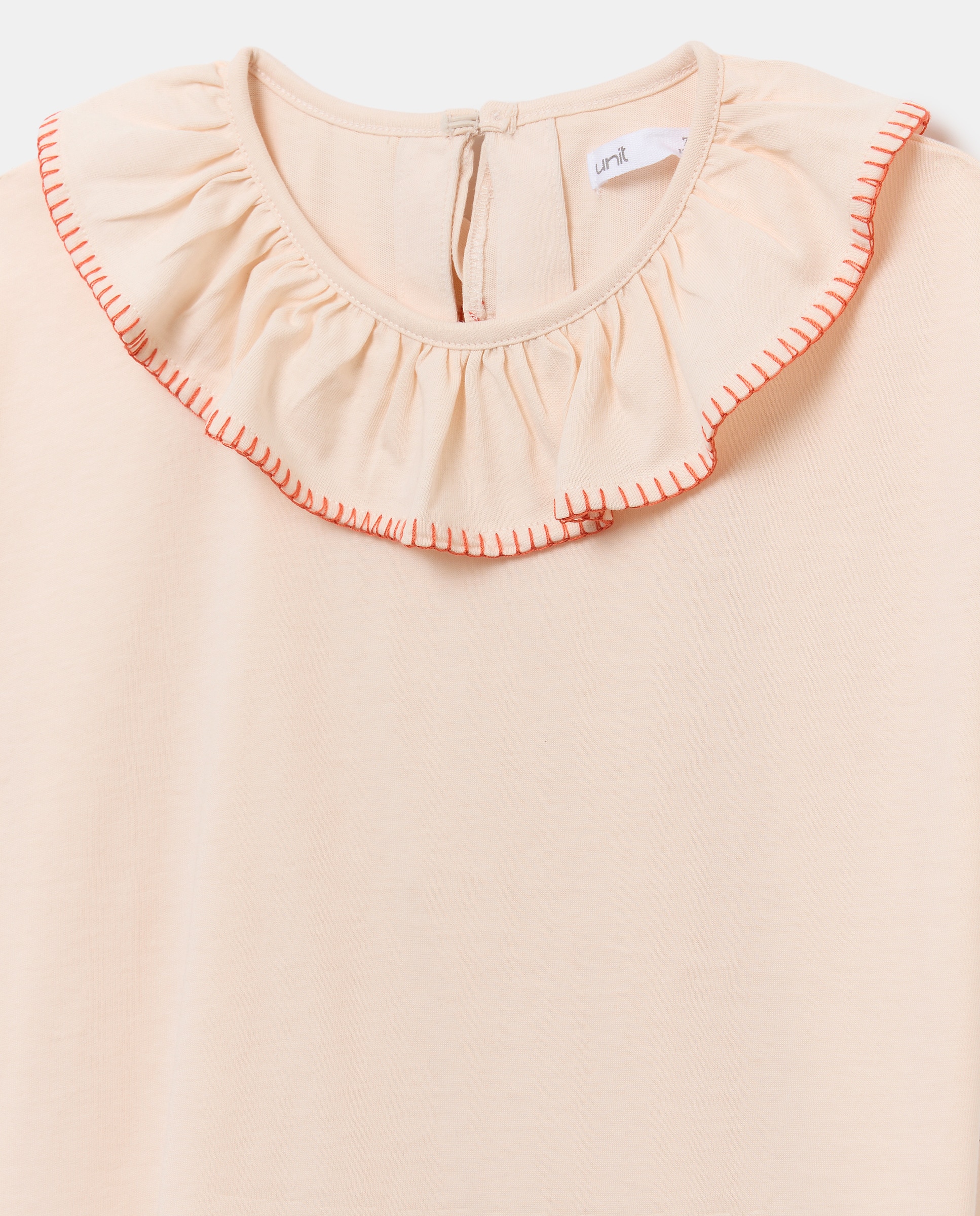 Camiseta niña con cuello con pespunte 250 Nude-3