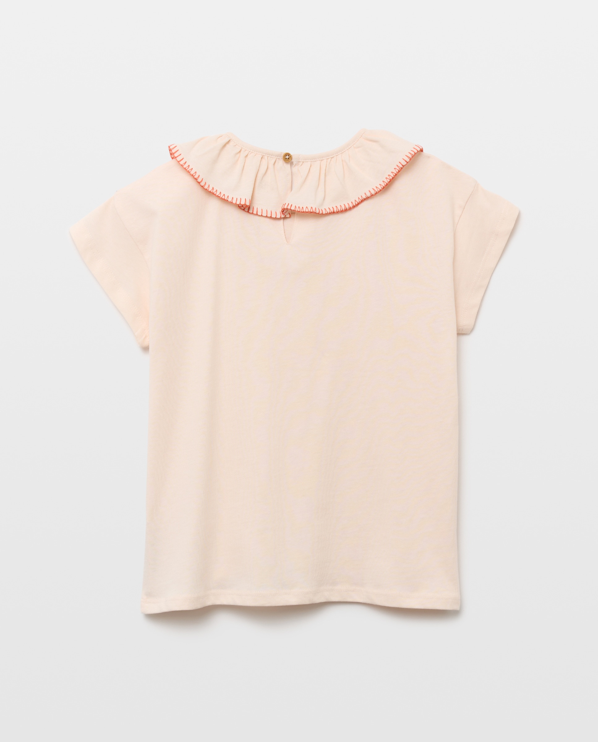 Camiseta niña con cuello con pespunte 250 Nude-2