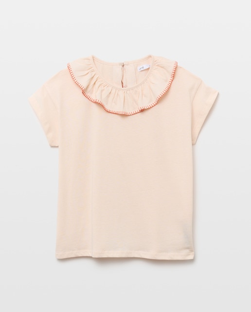 Imagen 0 de Camiseta niña con cuello con pespunte