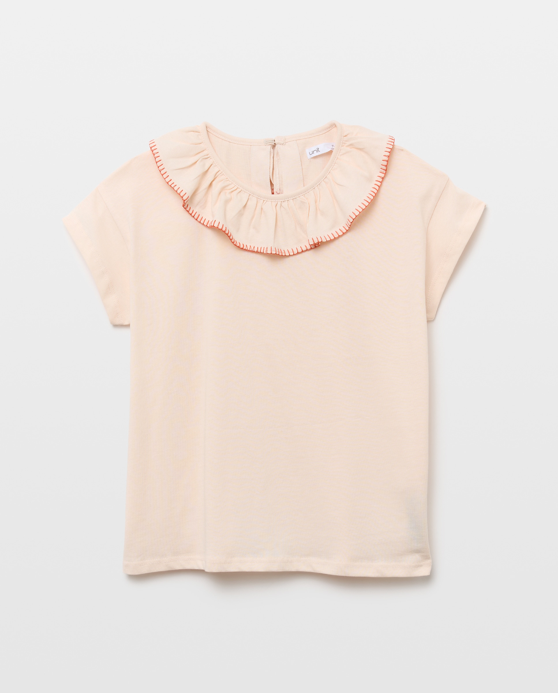 Camiseta niña con cuello con pespunte 250 Nude-1