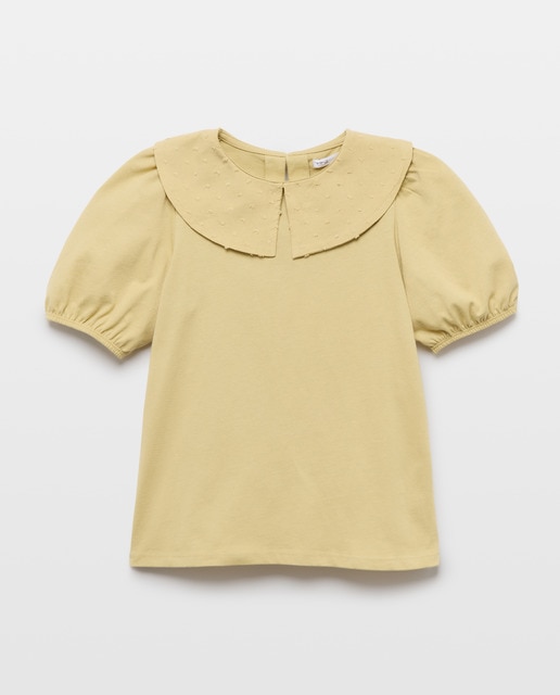 Imagen 0 de Camiseta niña cuello bordado