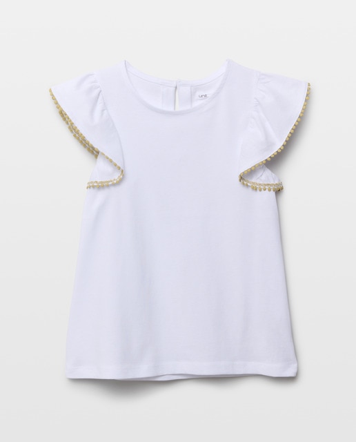 Imagen 0 de Camiseta niña volante en contraste