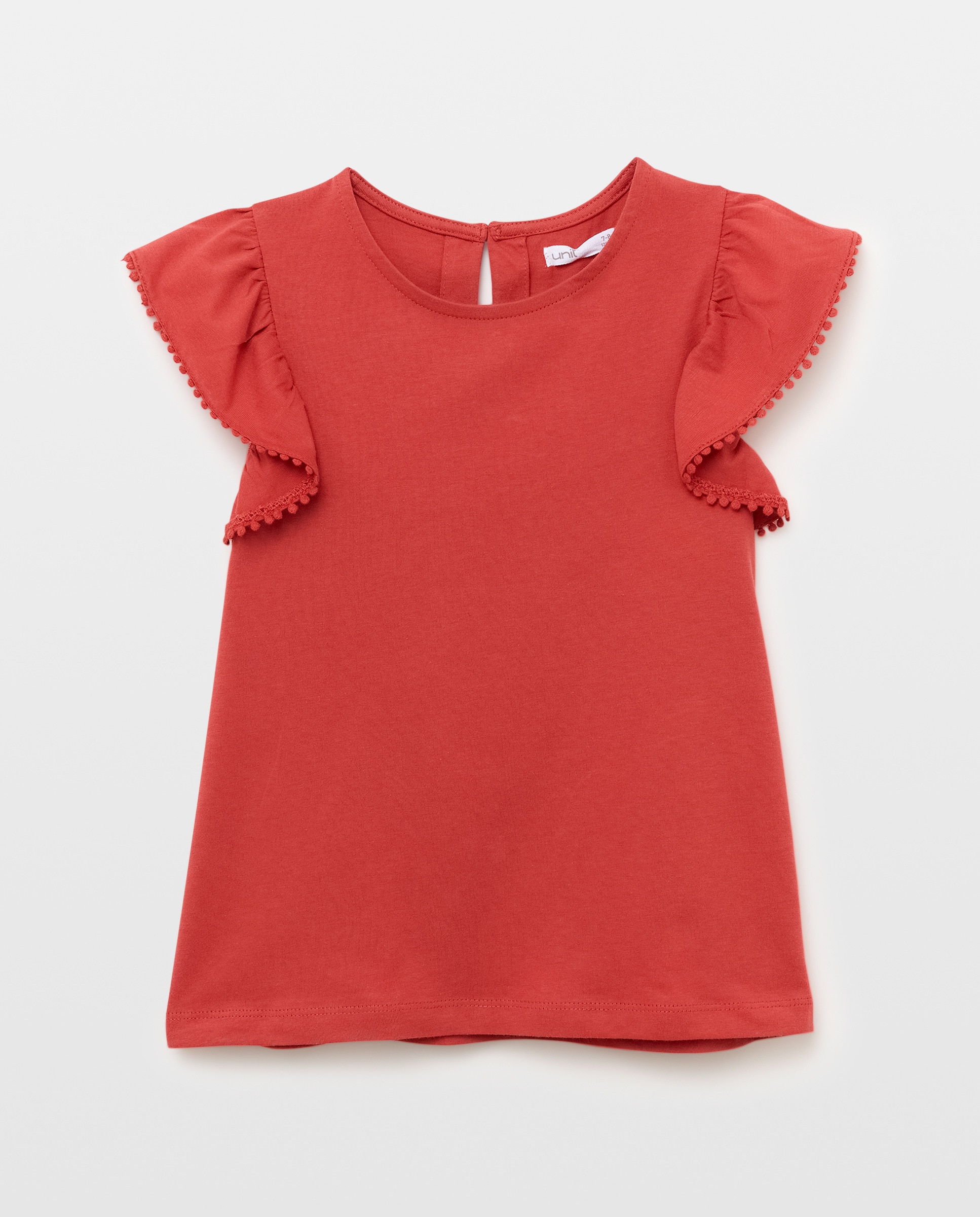 Imagen 0 de Camiseta niña volante en contraste