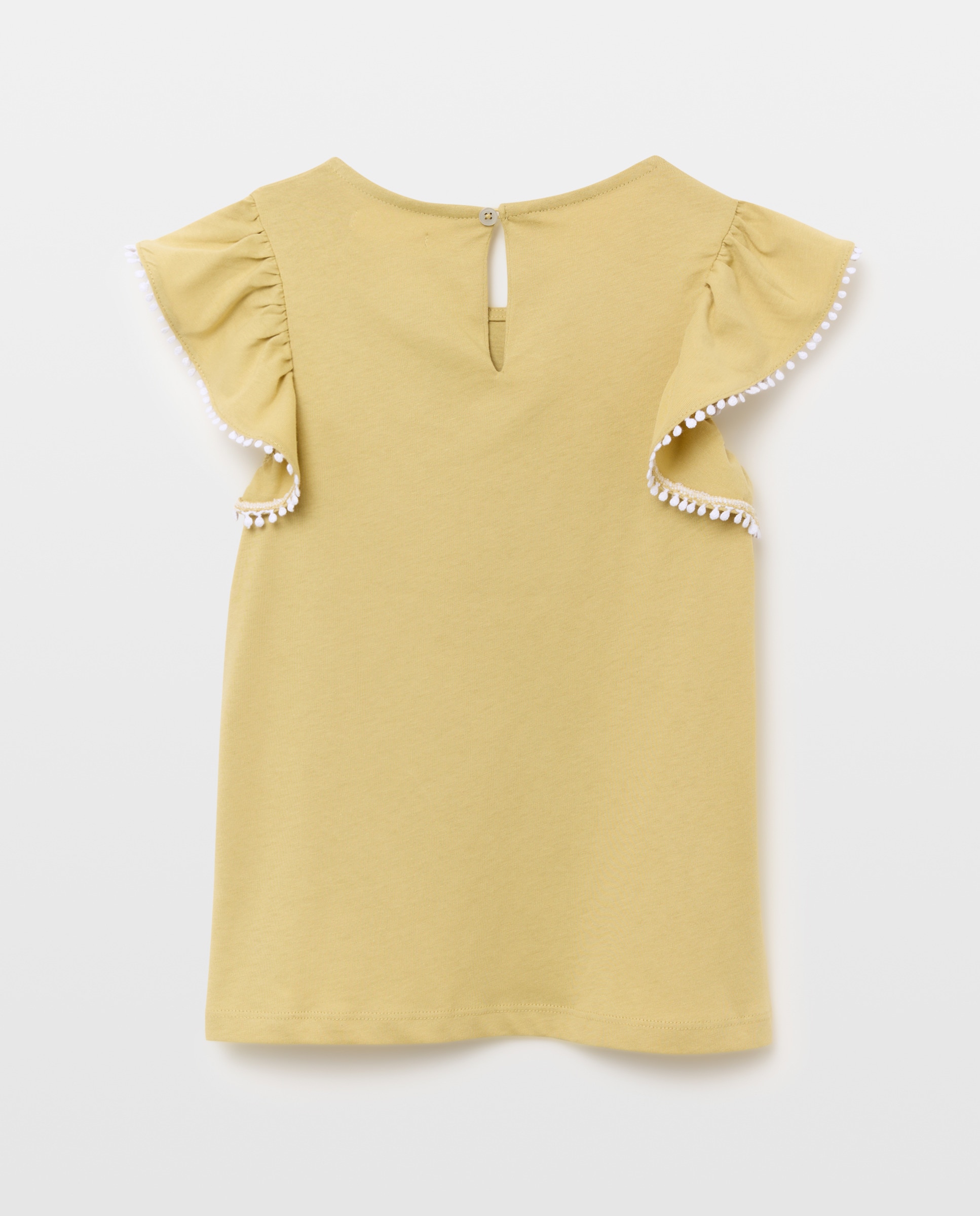 Camiseta niña volante en contraste 560 Oliva-2