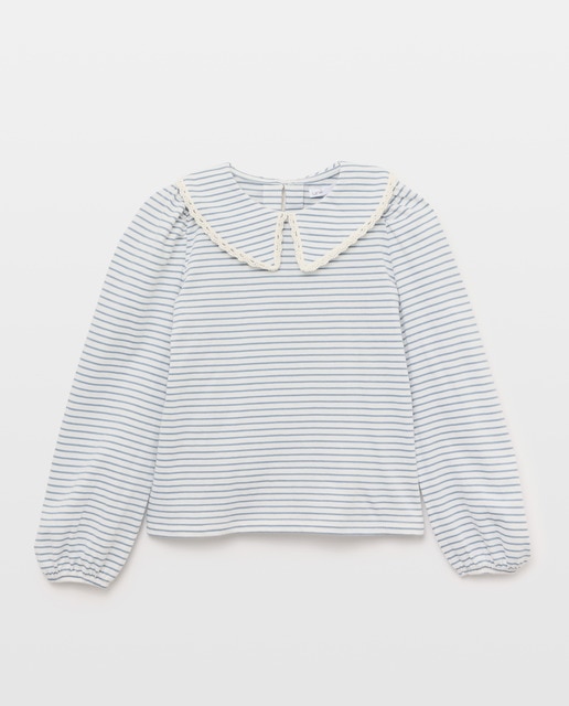 Imagen 0 de Camiseta niña manga larga con cuello volante