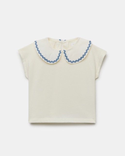 Imagen 0 de Camiseta bebé con cuello con picueta