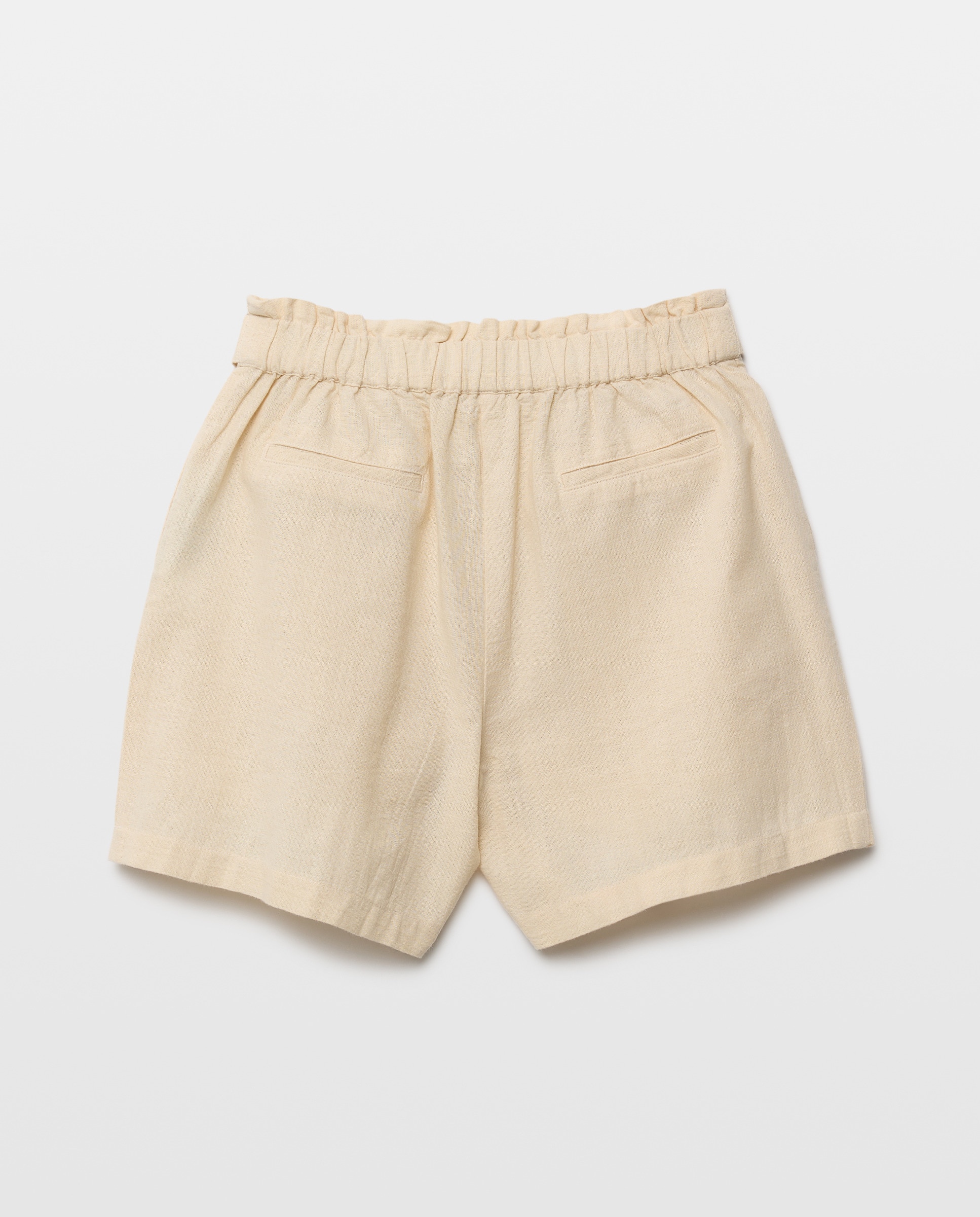 Short niña con lazo con lino Tostado-2