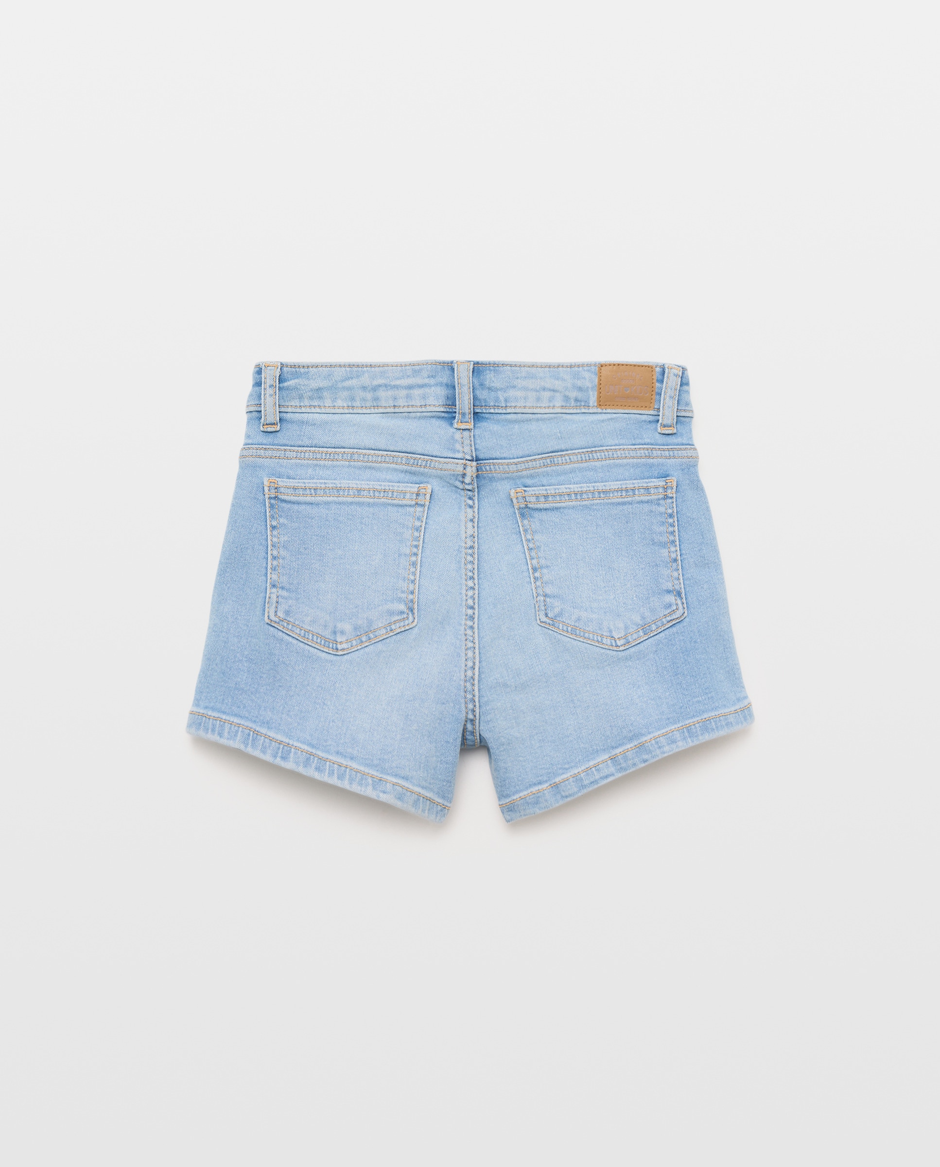 Short niña vaquero con botones 490 Petróleo-2