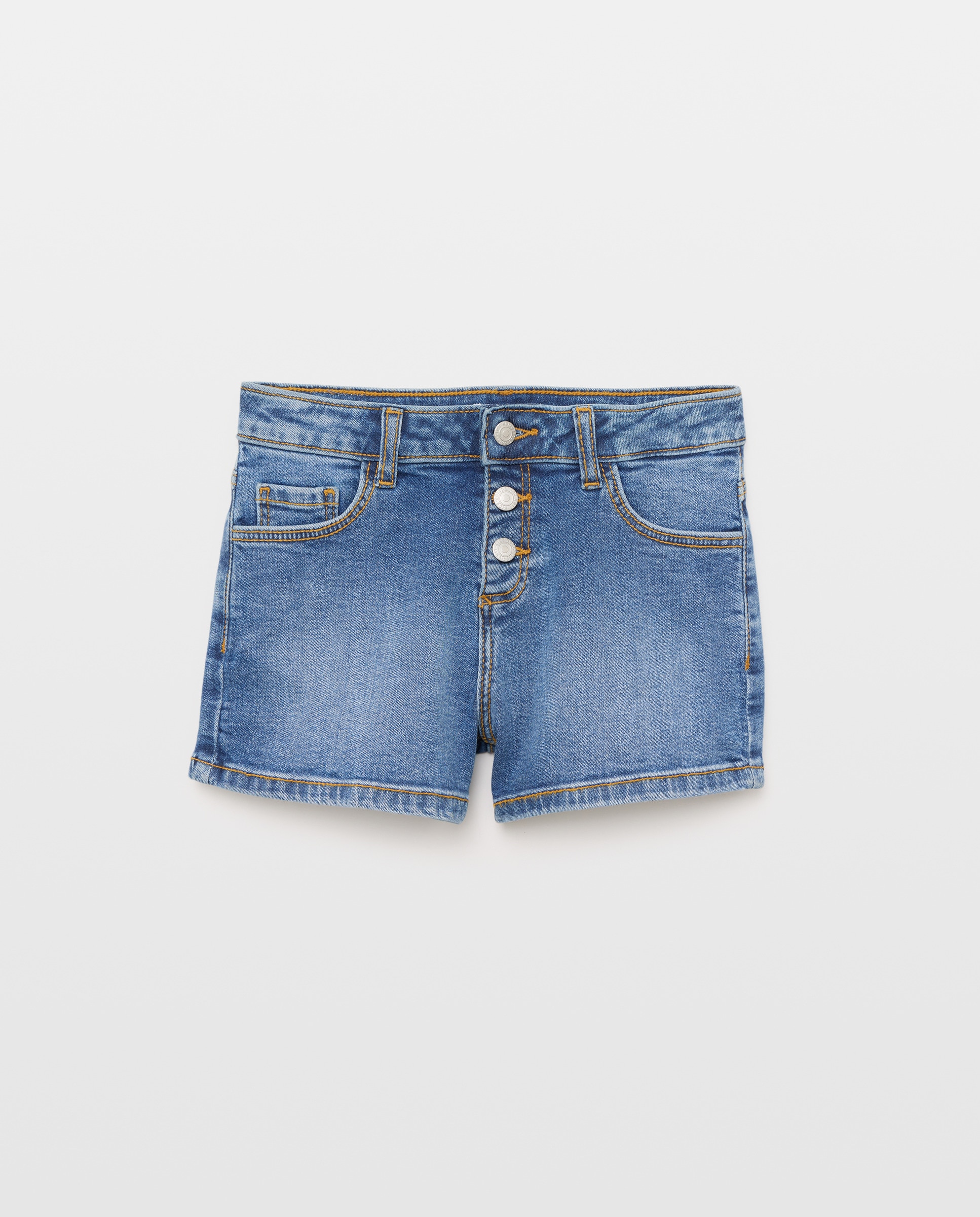 Short niña vaquero con botones Gris oscuro-1