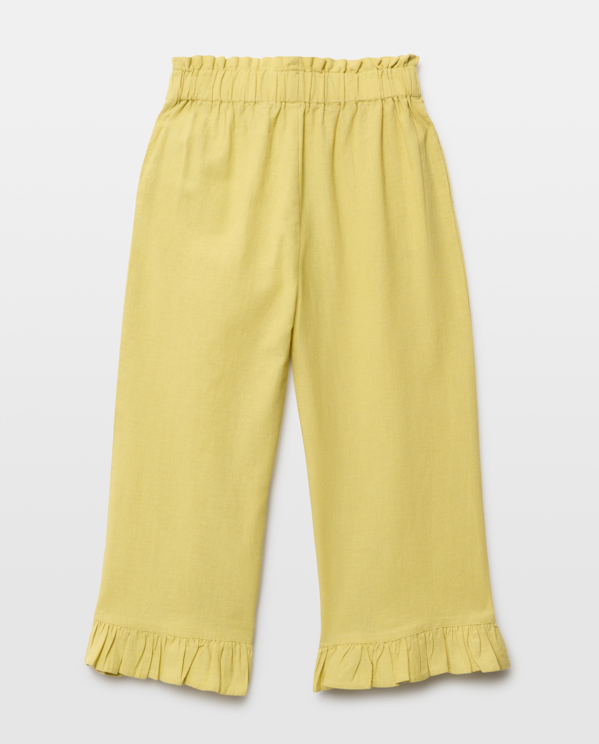 Pantalón niña volante set Blanco roto-2