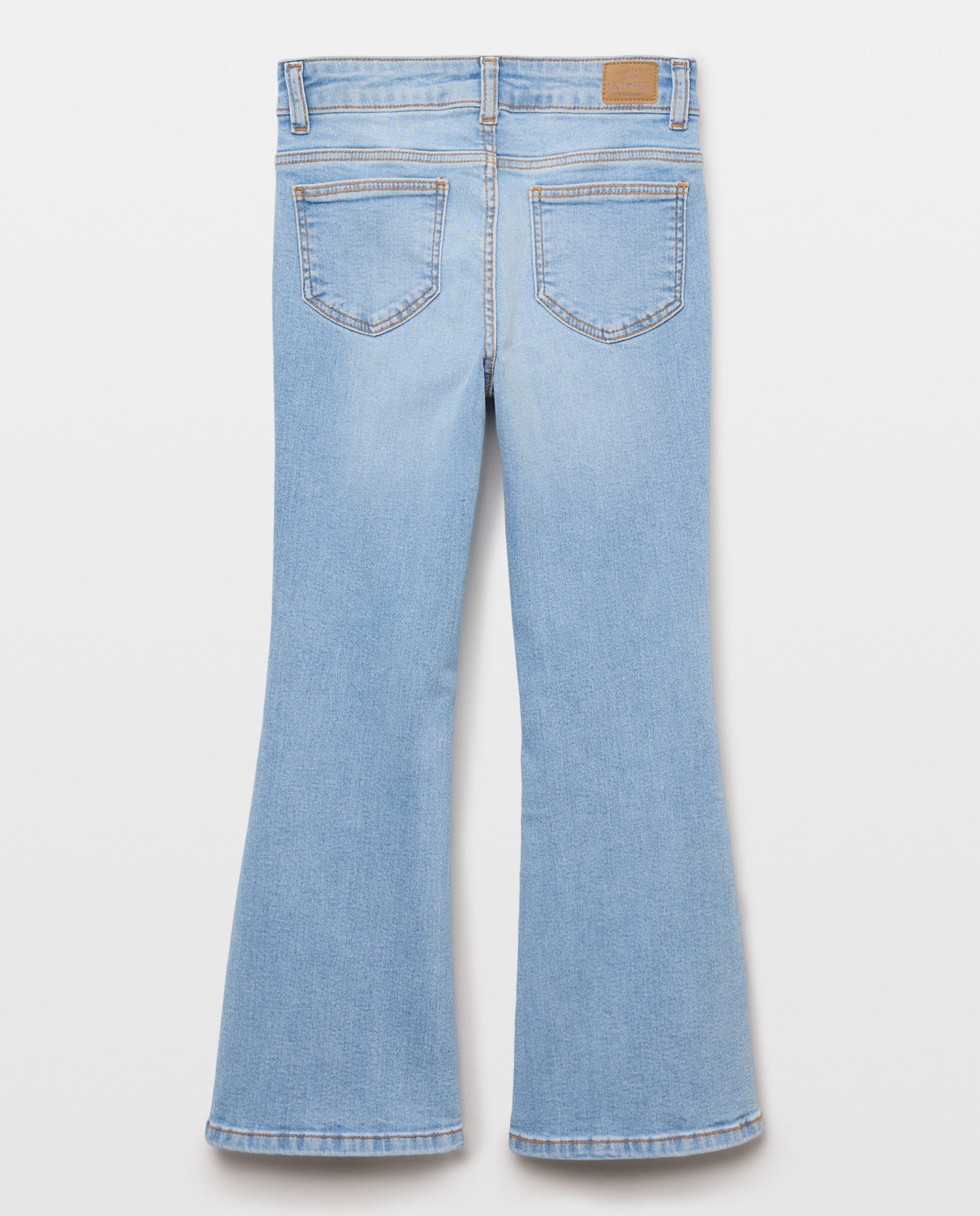 Pantalón niña vaquero flare 490 Petróleo-2