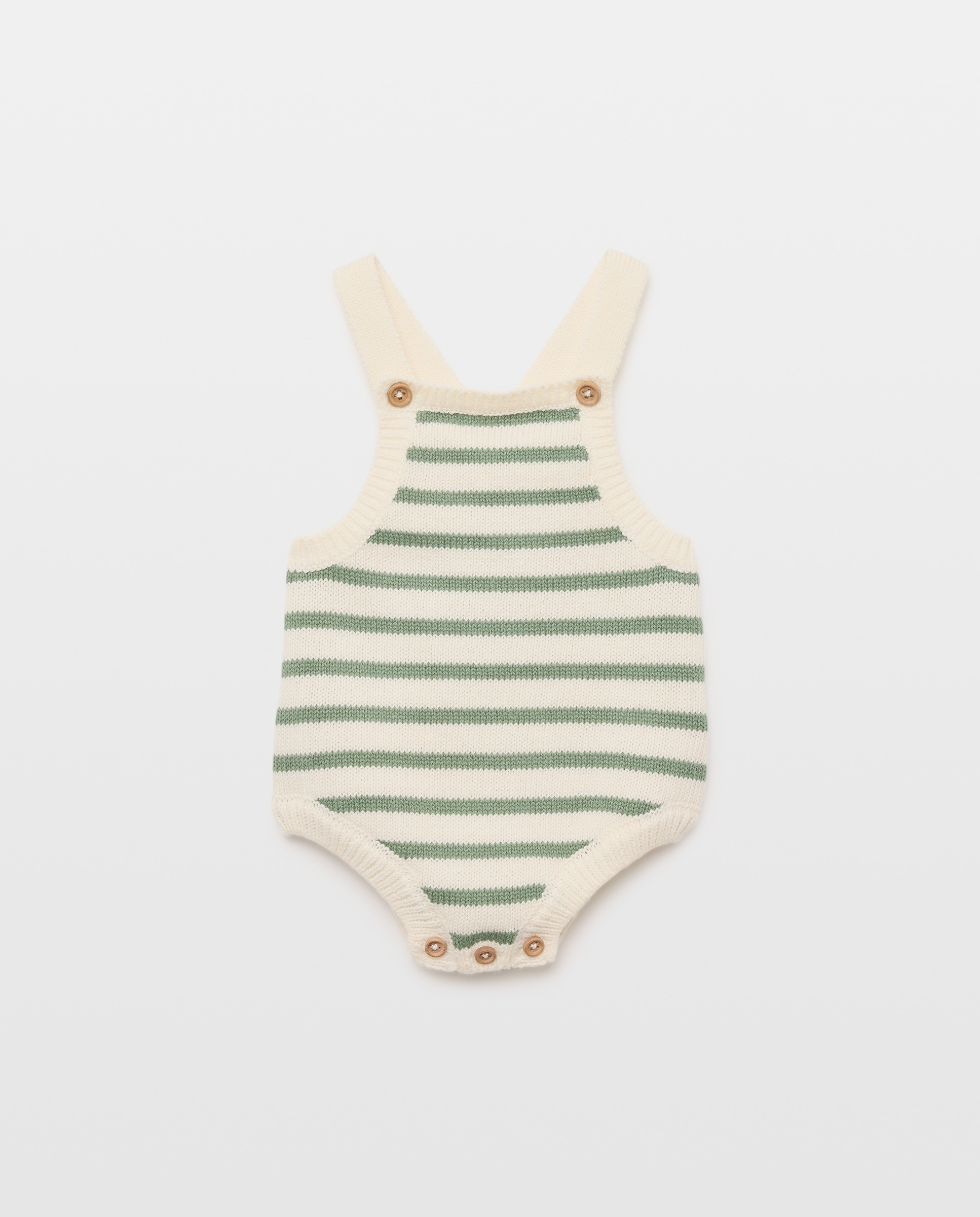 Pelele de recién nacido tricot rayas 530 Verde oscuro-1