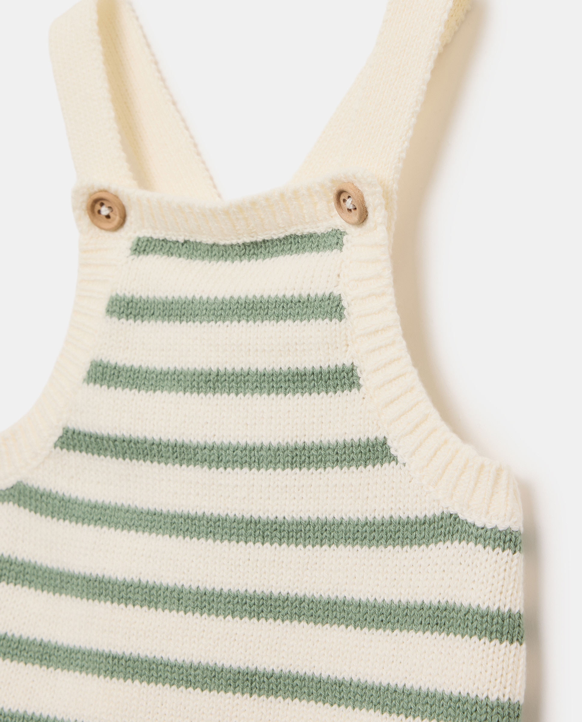 Pelele de recién nacido tricot rayas 530 Verde oscuro-3