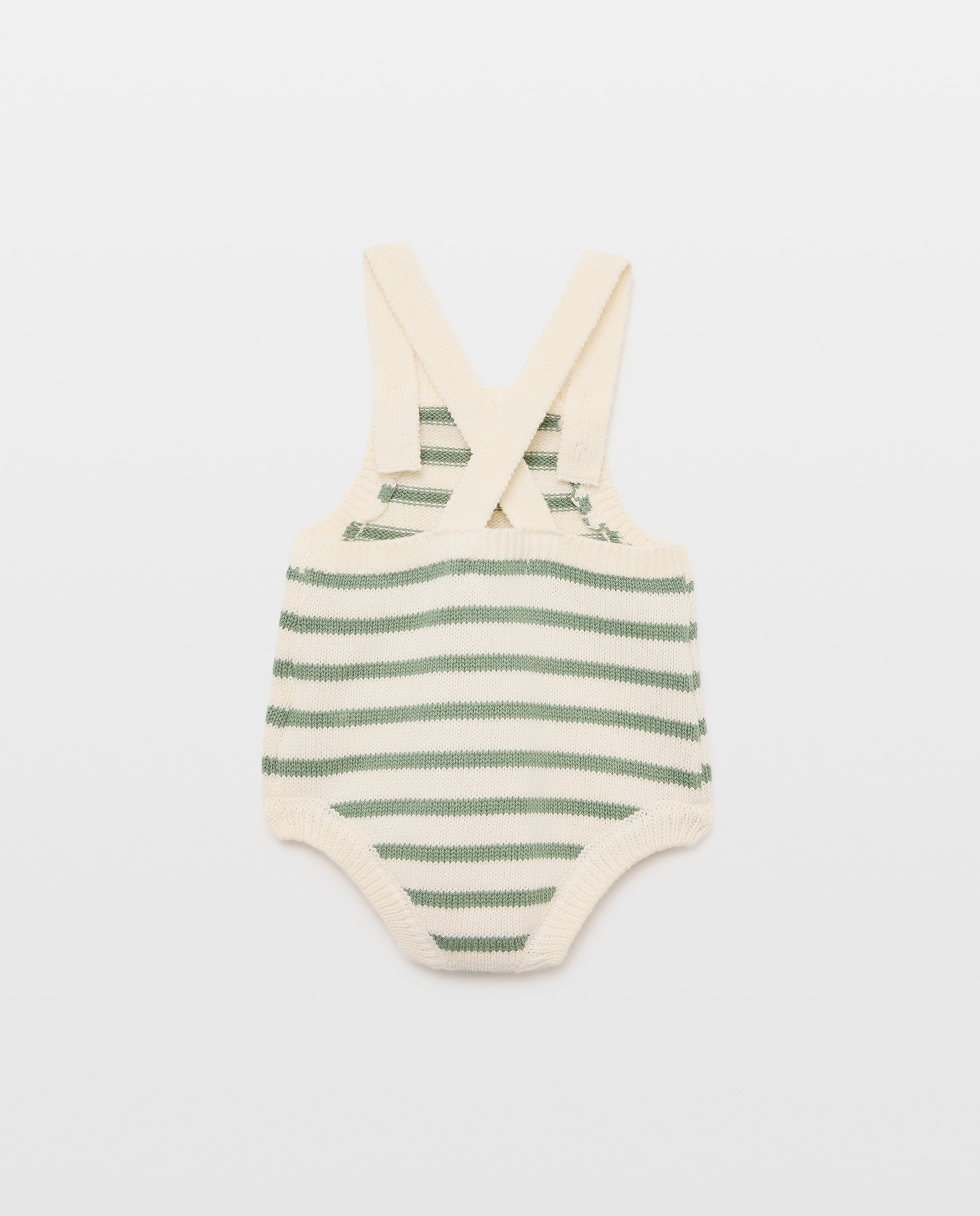 Pelele de recién nacido tricot rayas 530 Verde oscuro-2