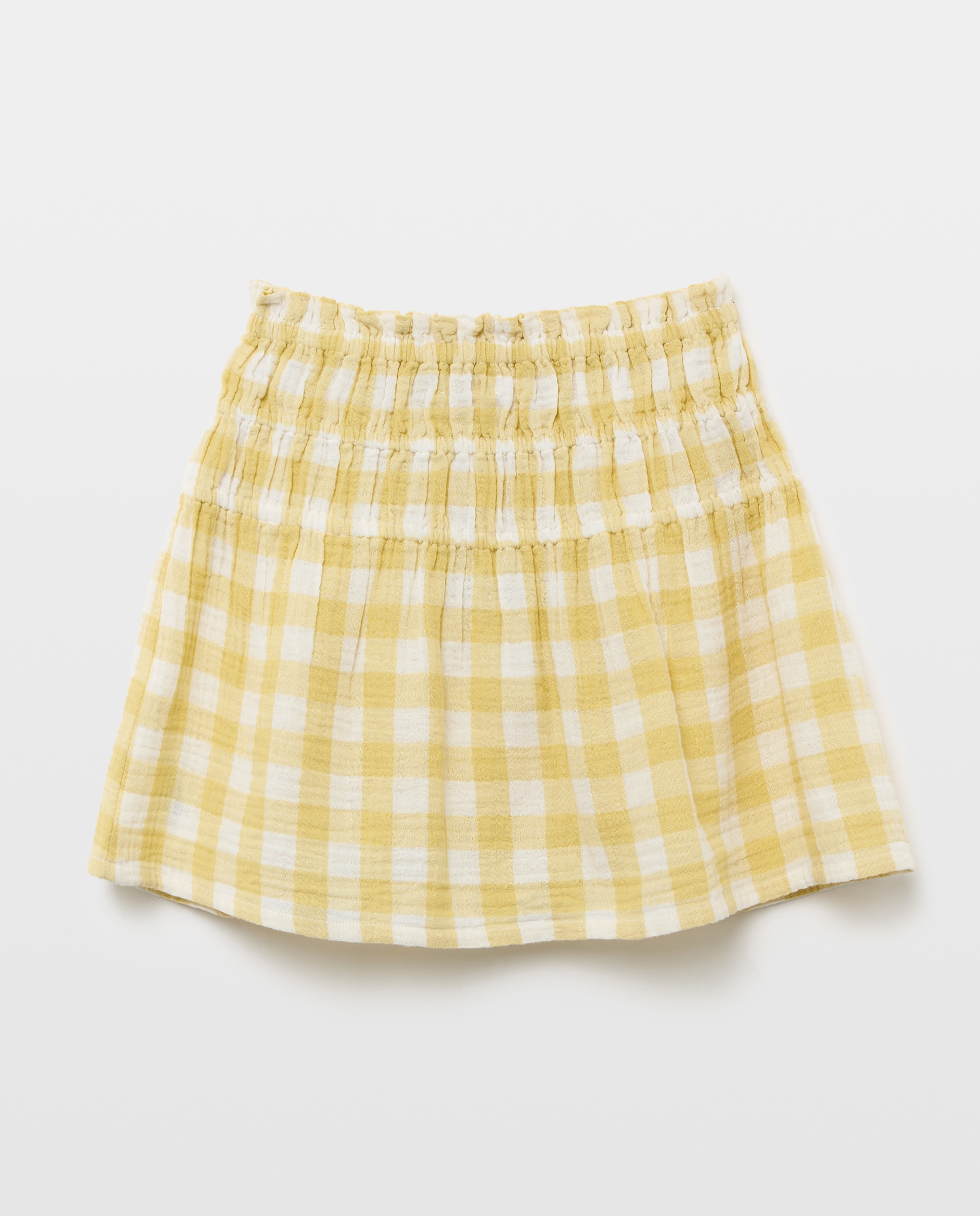 Falda niña cuadros vichy 560 Oliva-2