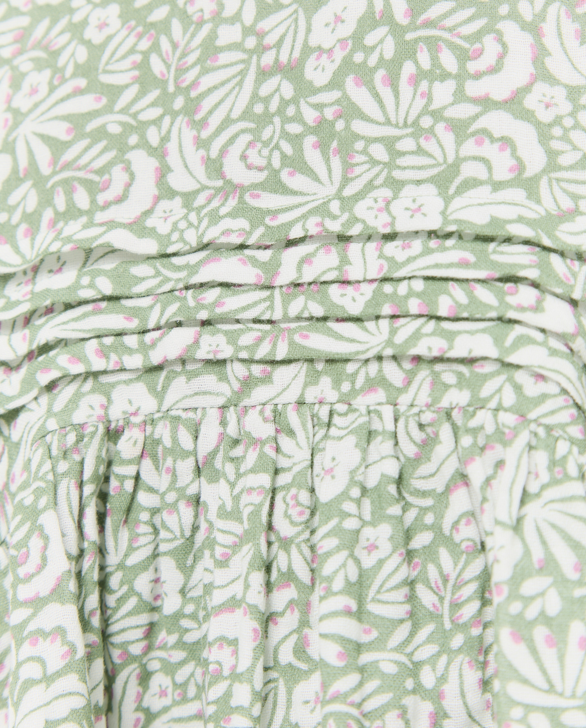 Vestido bebé niña de doble gasa estampado 530 Verde oscuro-4