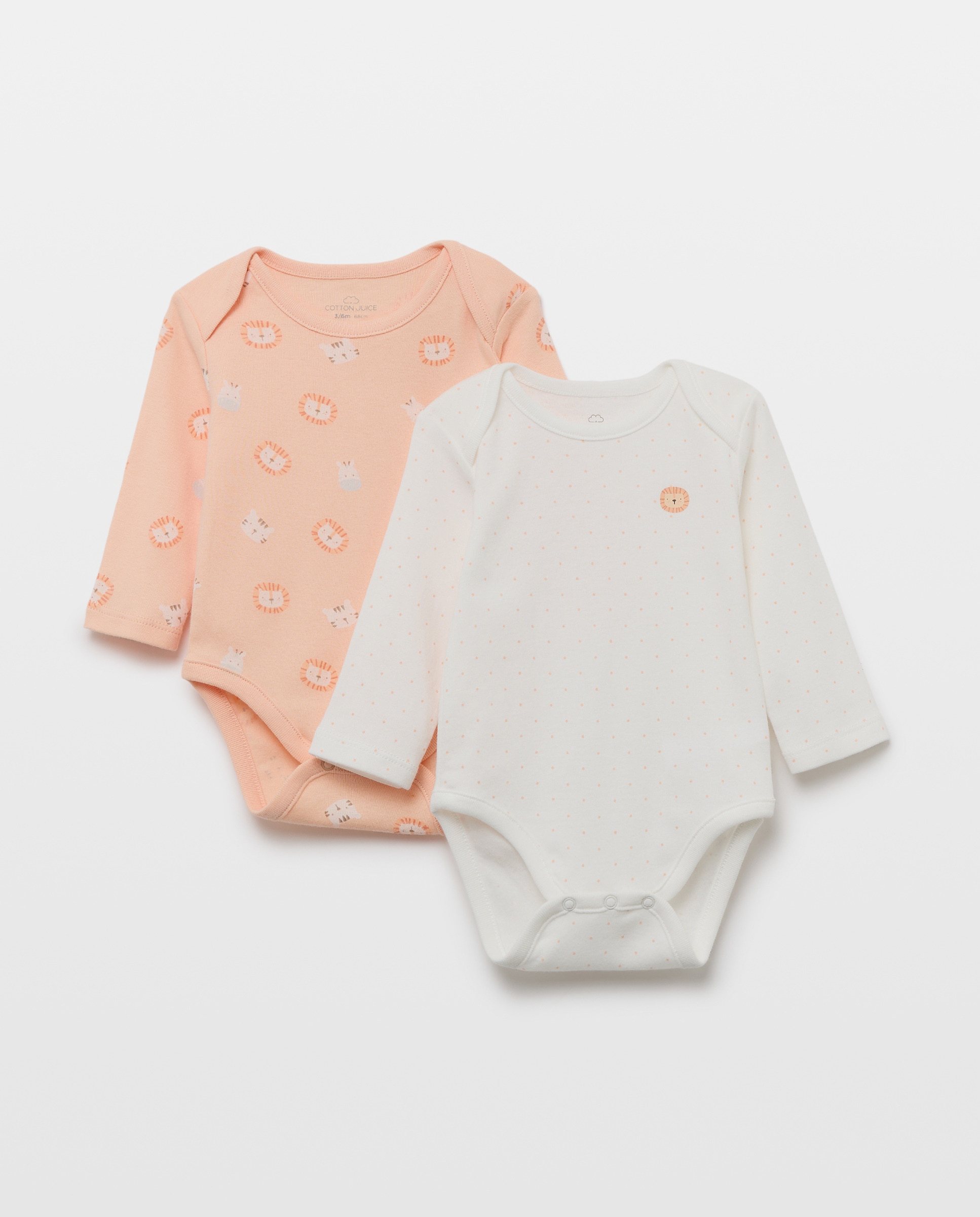 Pack de 2 Bodies de Bebé com Manga Comprida e Fantasia Multicolor-1