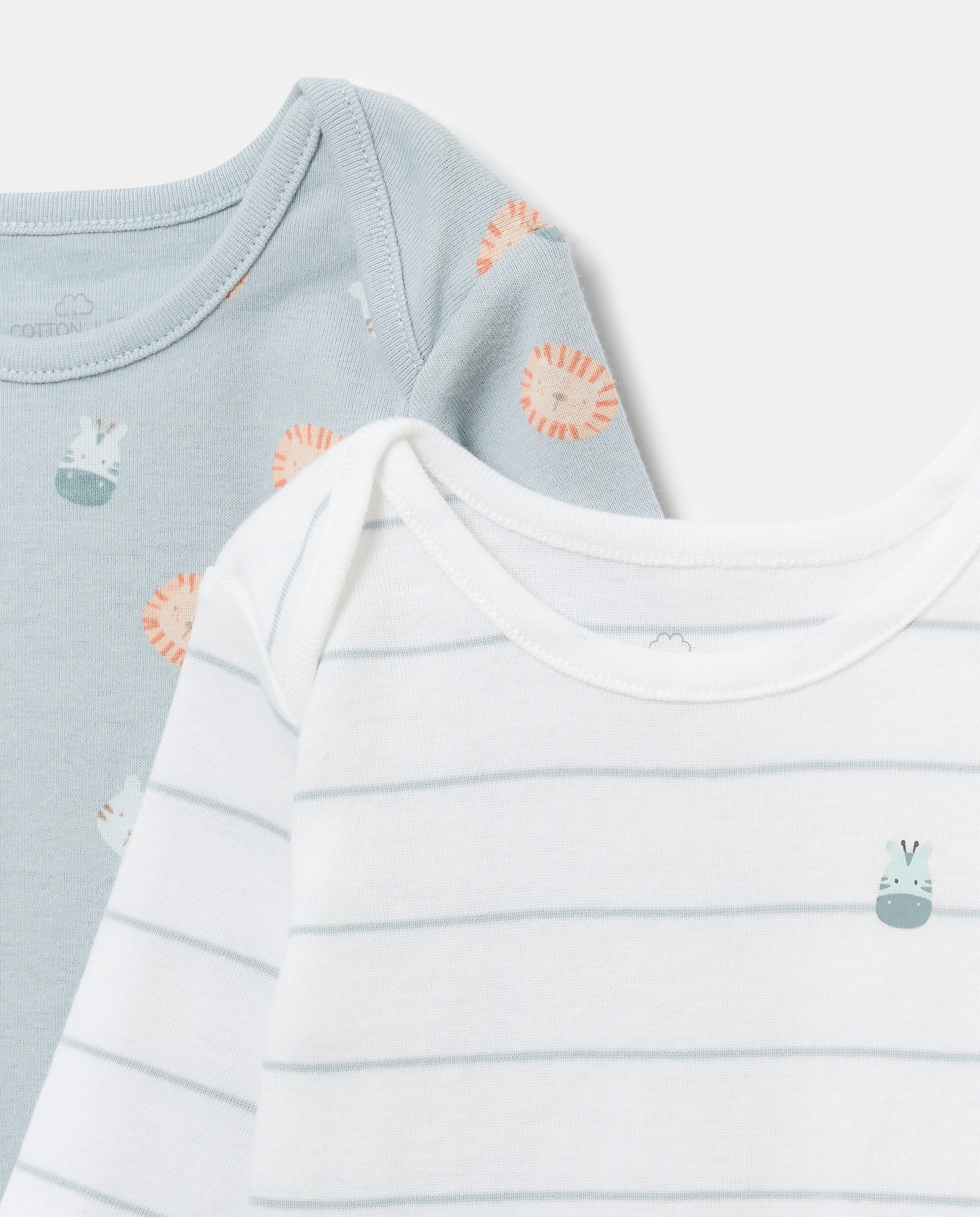 Pack de 2 Bodies de Bebé com Manga Comprida e Fantasia Multicolor-3