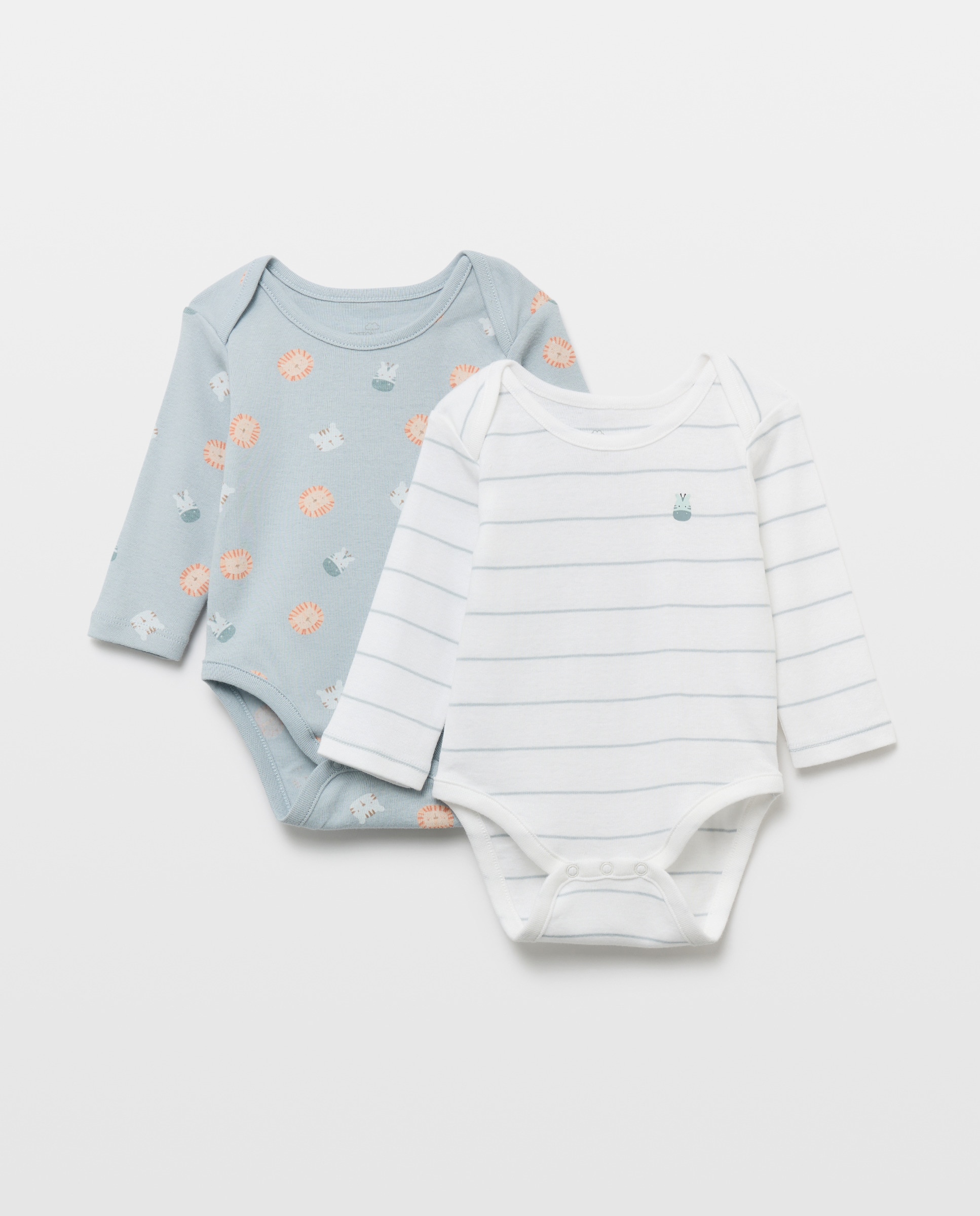 Pack de 2 Bodies de Bebé com Manga Comprida e Fantasia Multicolor-1