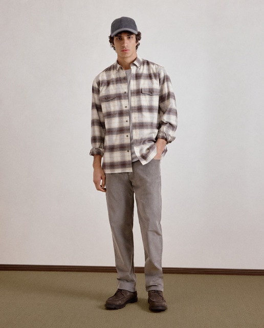 Imagem 0 de Calças de Cinco Bolsos Regular em Bombazina de Algodão Elastómero