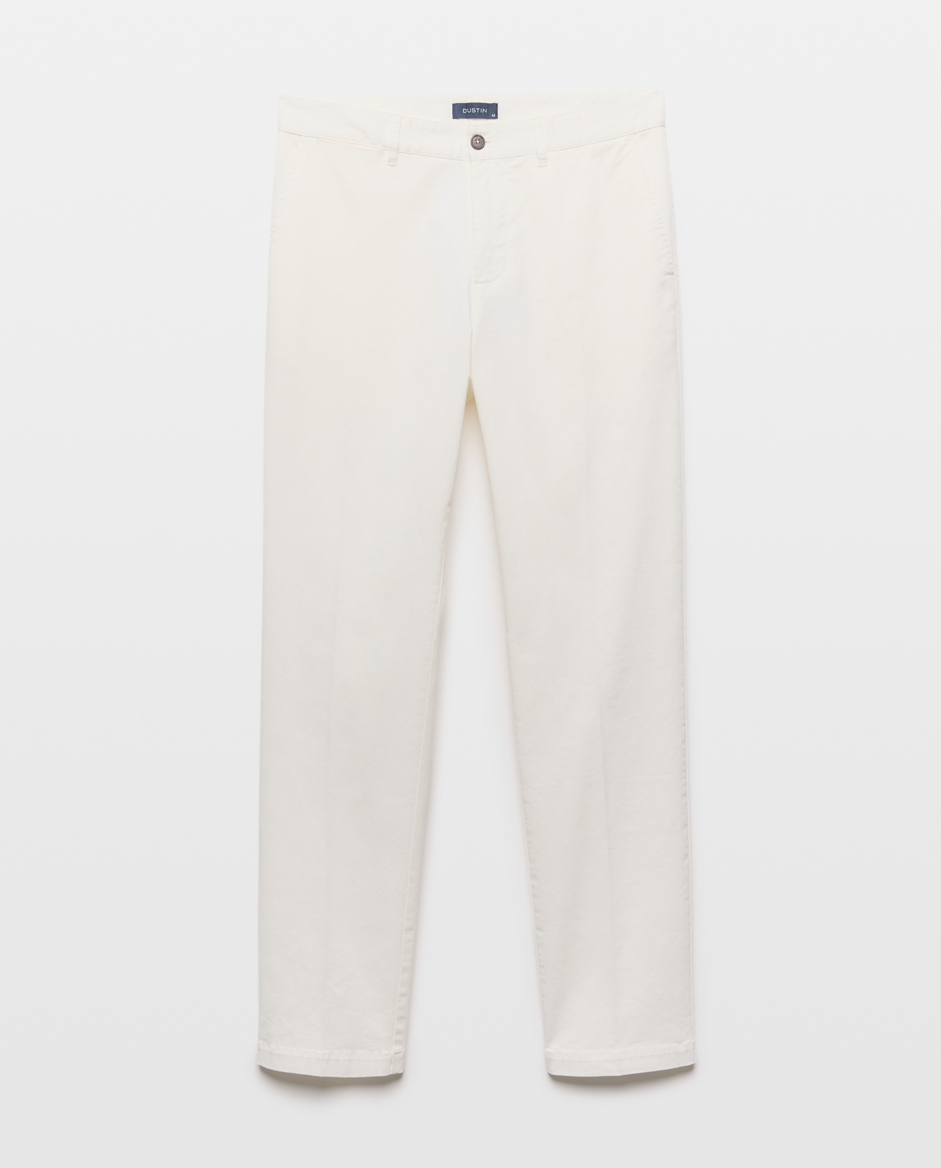 Calças Desportivas Regular em Algodão Elastómero Branco-4