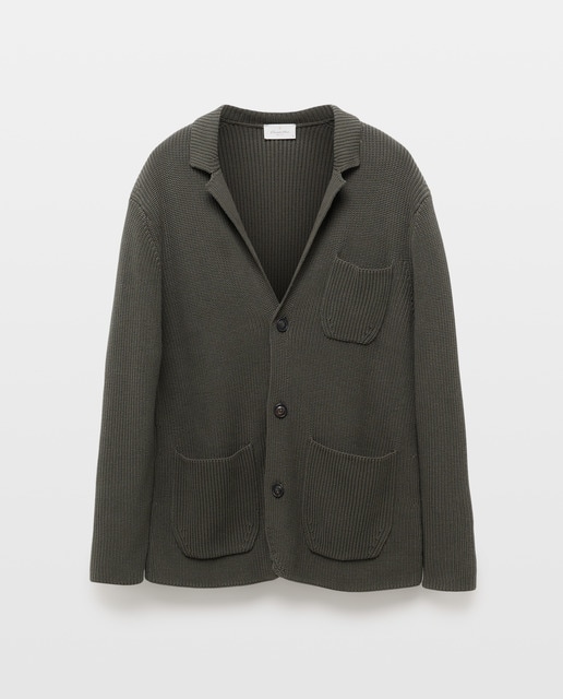 Imagem 0 de Cardigan de Malha Inglesa com Botões e Gola de Lapela