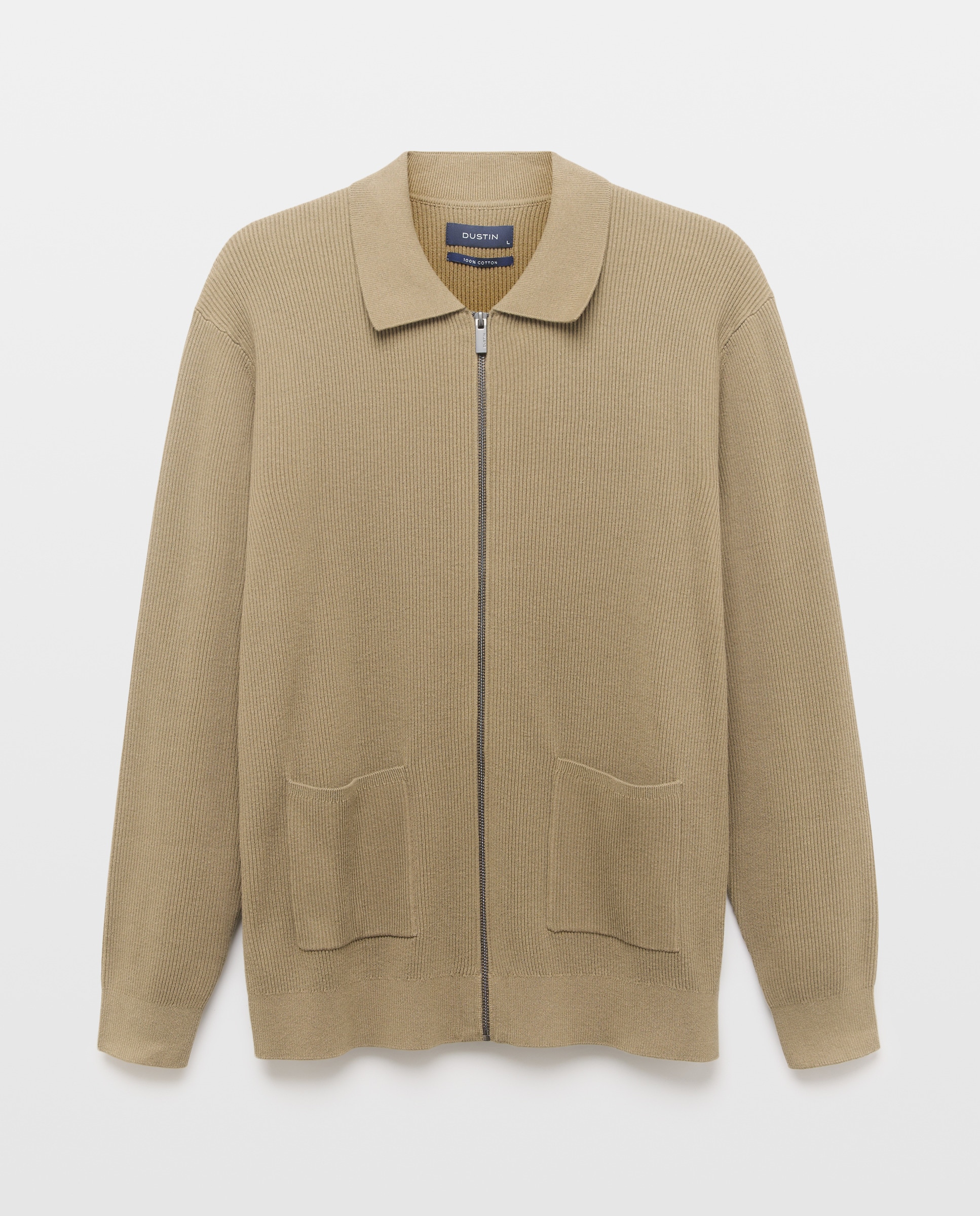 Casaco de Malha Inglesa com Fecho de Correr Verde-5