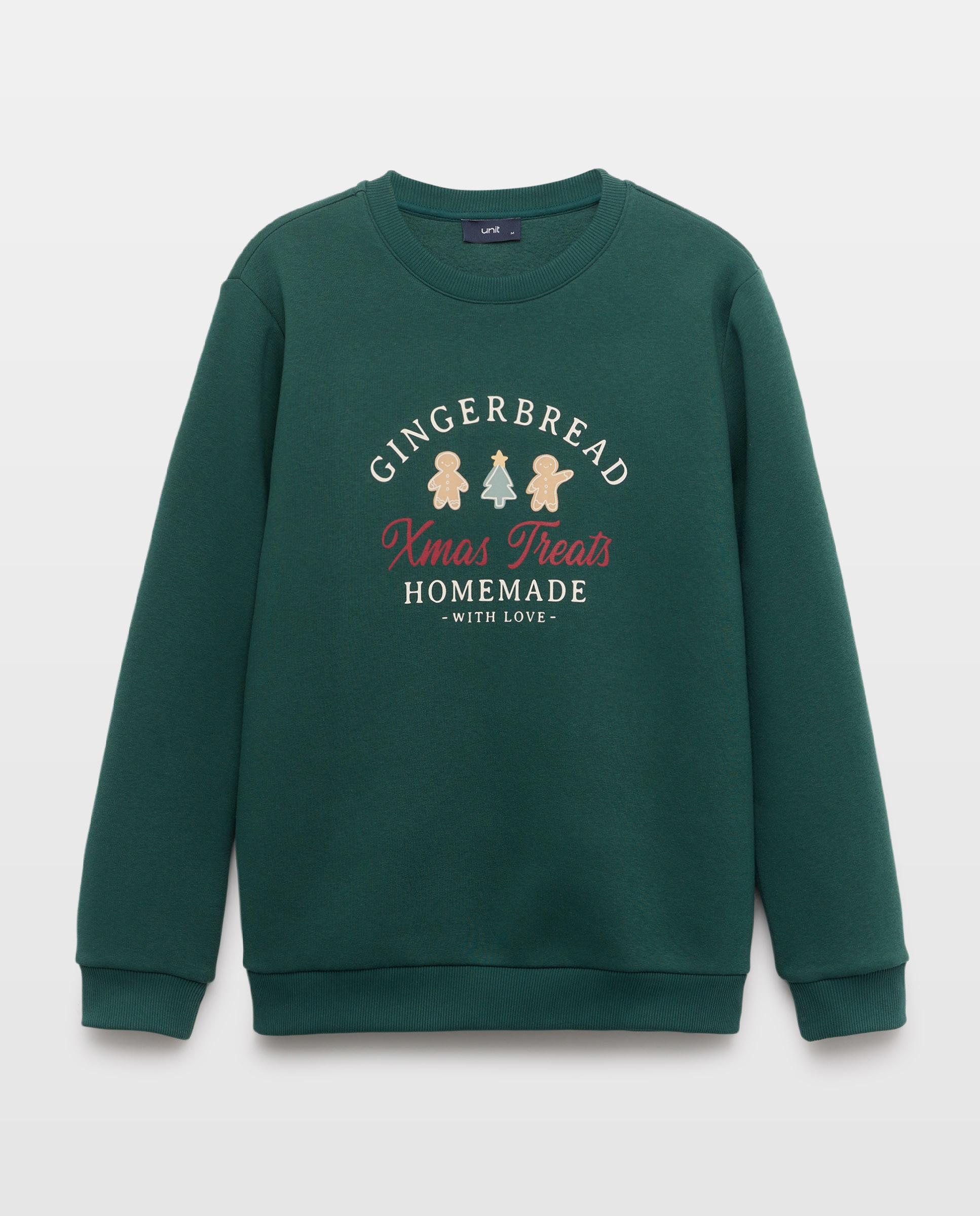 Sudadera de hombre cuello caja texto BAKERY 500 VERDE-4