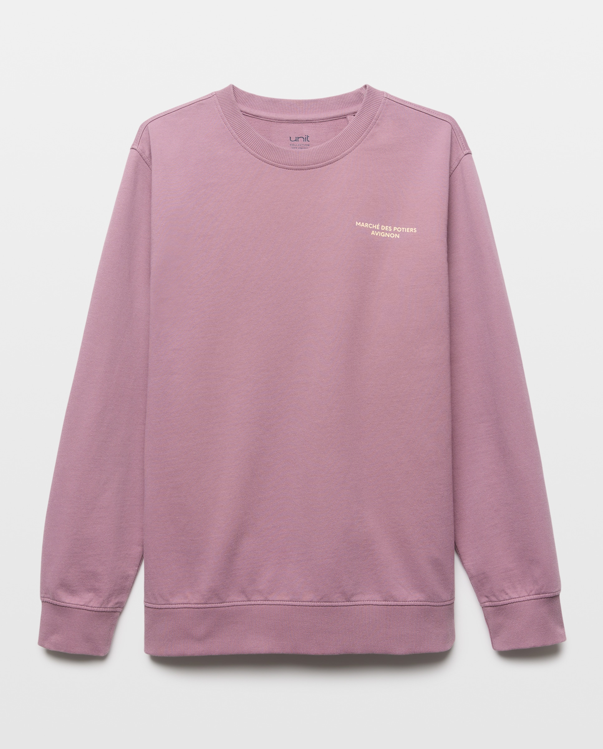 Sudadera de hombre cuello redondo grafica SLOW VIBES 282 Malva-4