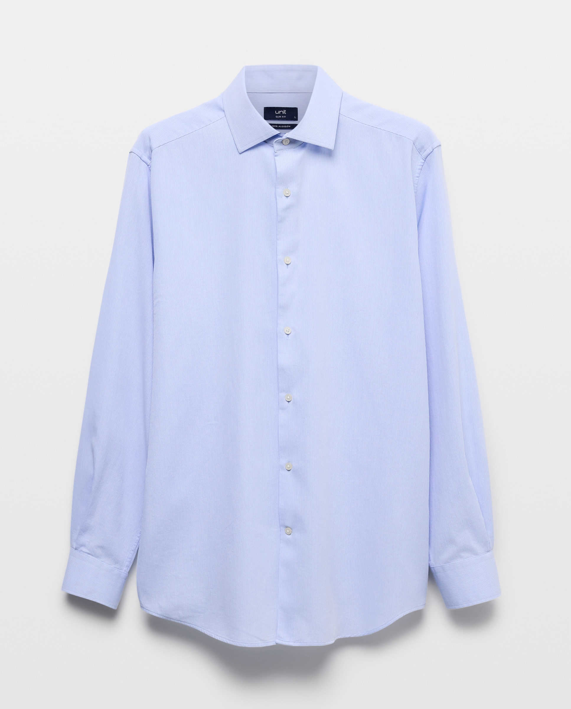 Camisa vestir hombre rayas slim fit 410 Azul claro-4
