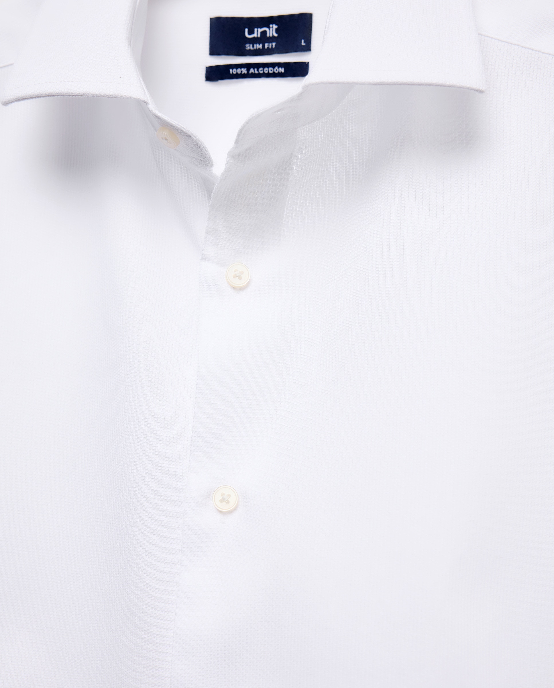Camisa vestir hombre estructura slim fit Blanco-5