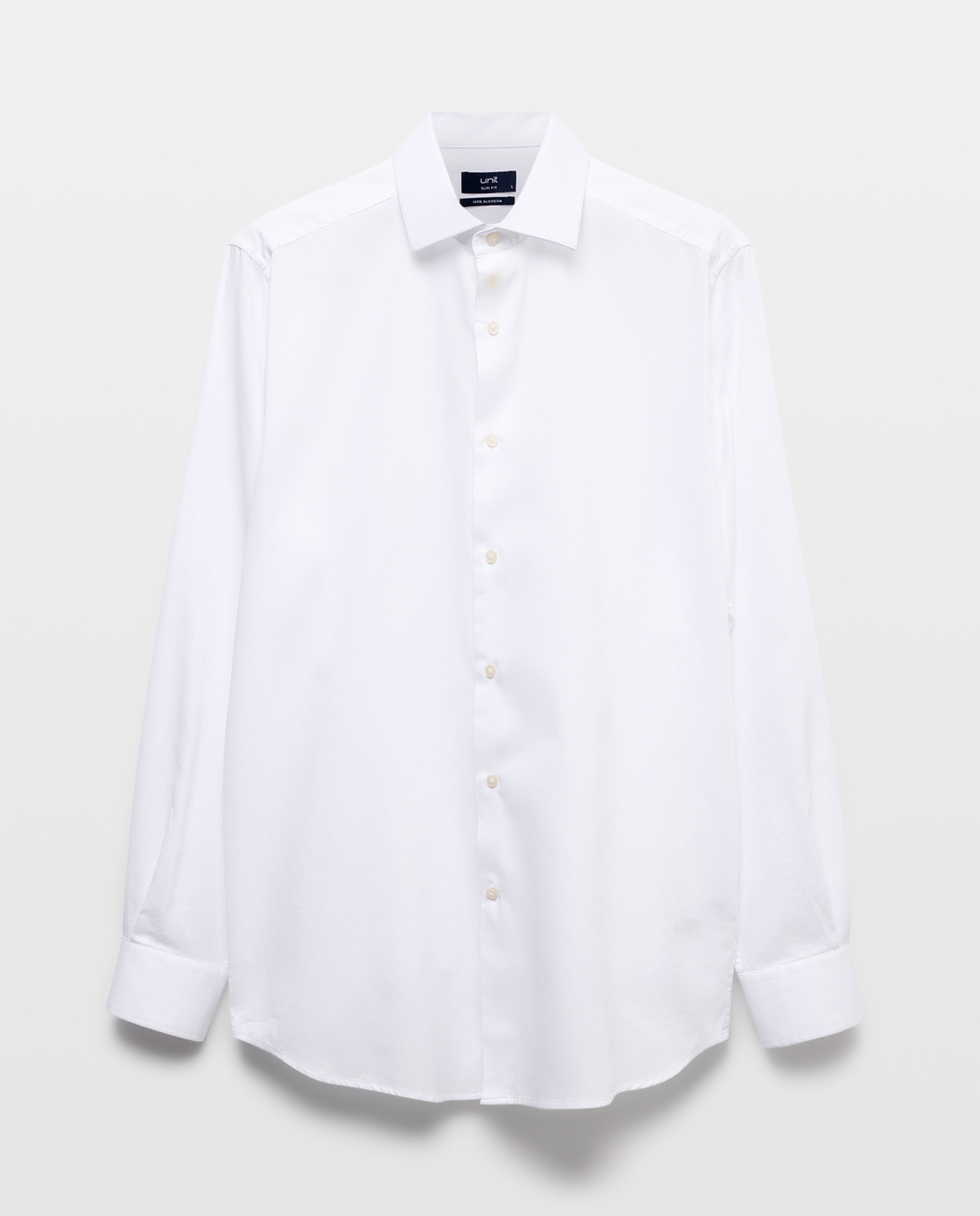 Camisa vestir hombre estructura slim fit Blanco-4