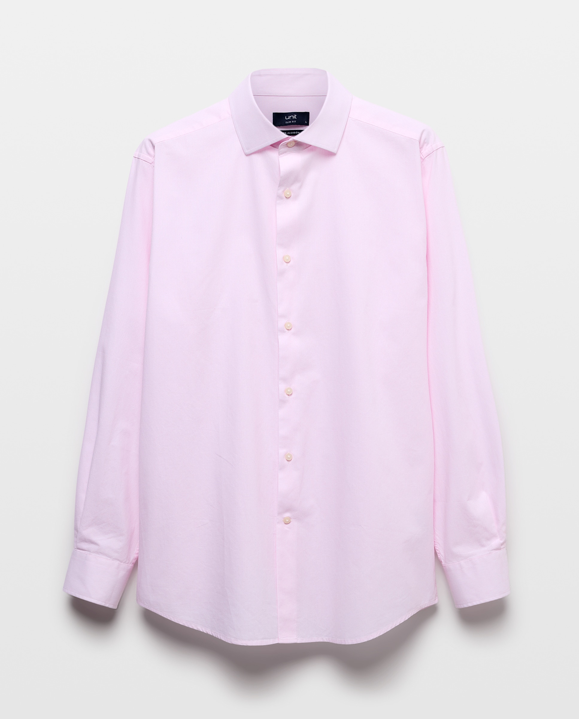 Camisa vestir hombre rayas slim fit Rosa claro-4