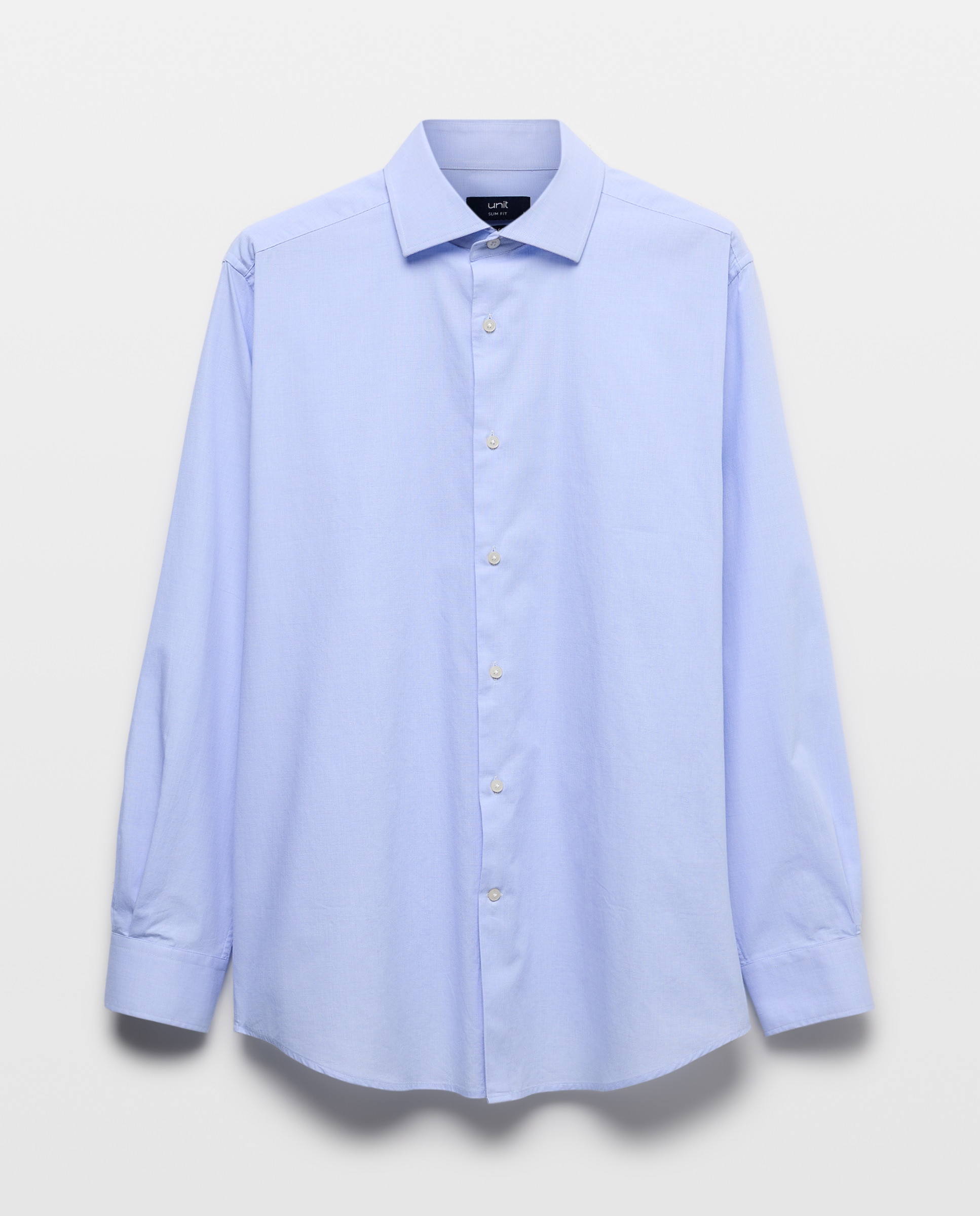 Camisa vestir hombre lisa slim fit 410 Azul claro-4