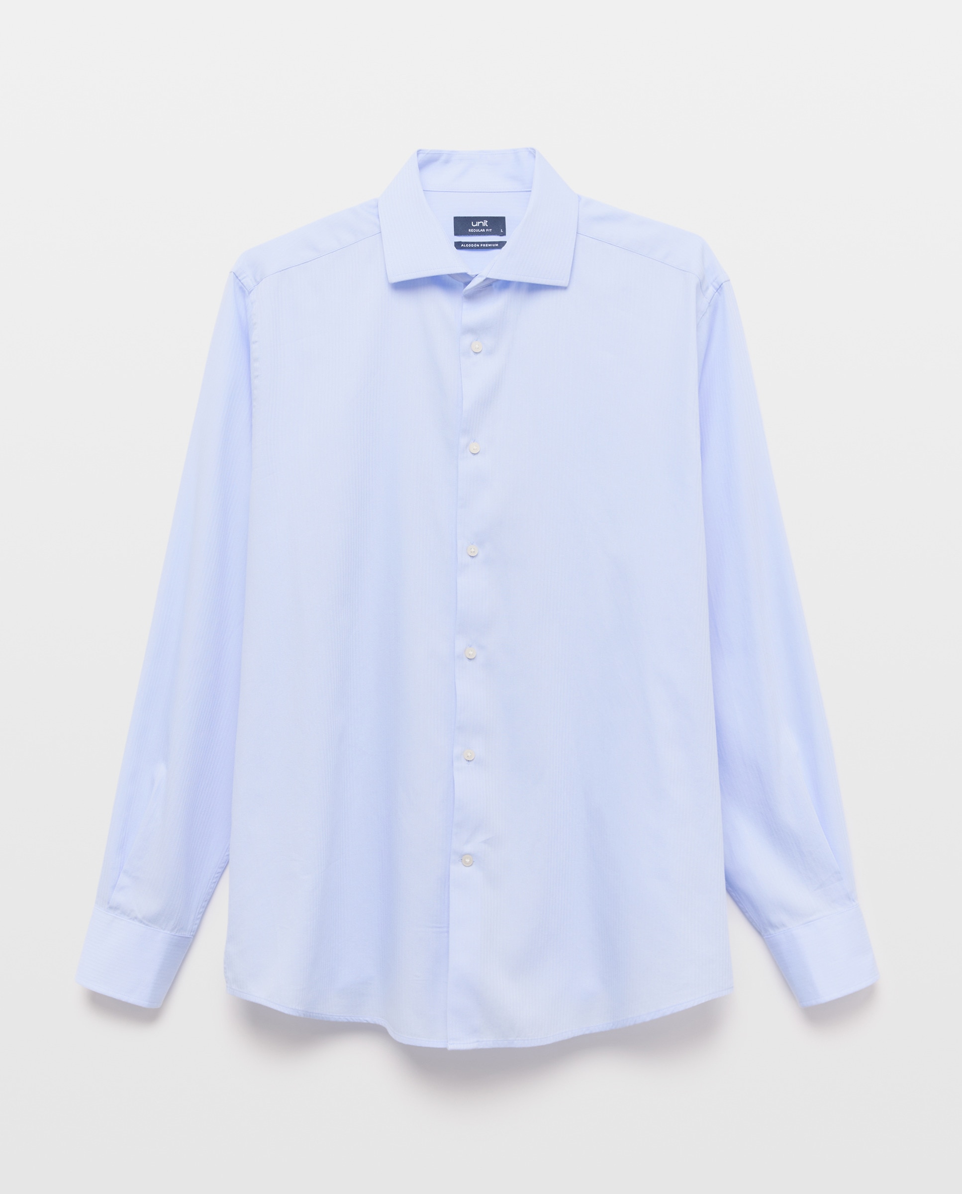 Camisa vestir hombre estructura con gemelos regular fit 410 Azul claro-4