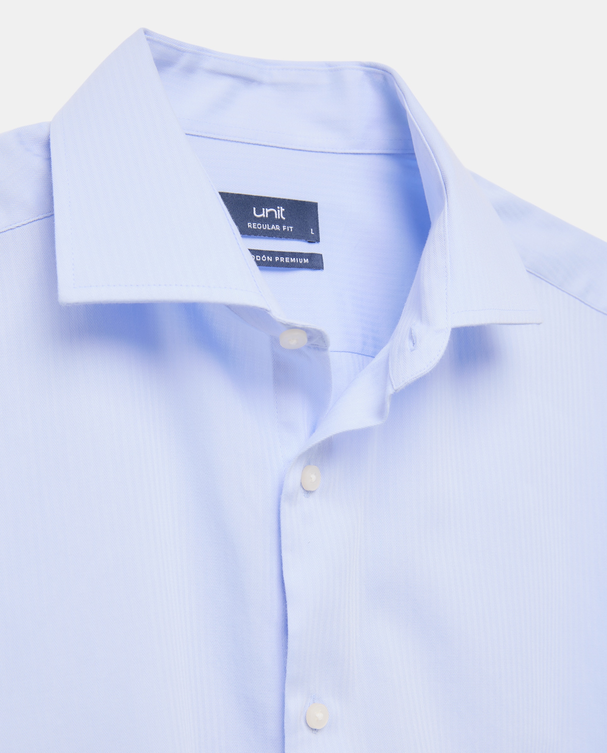 Camisa vestir hombre estructura con gemelos regular fit 410 Azul claro-5