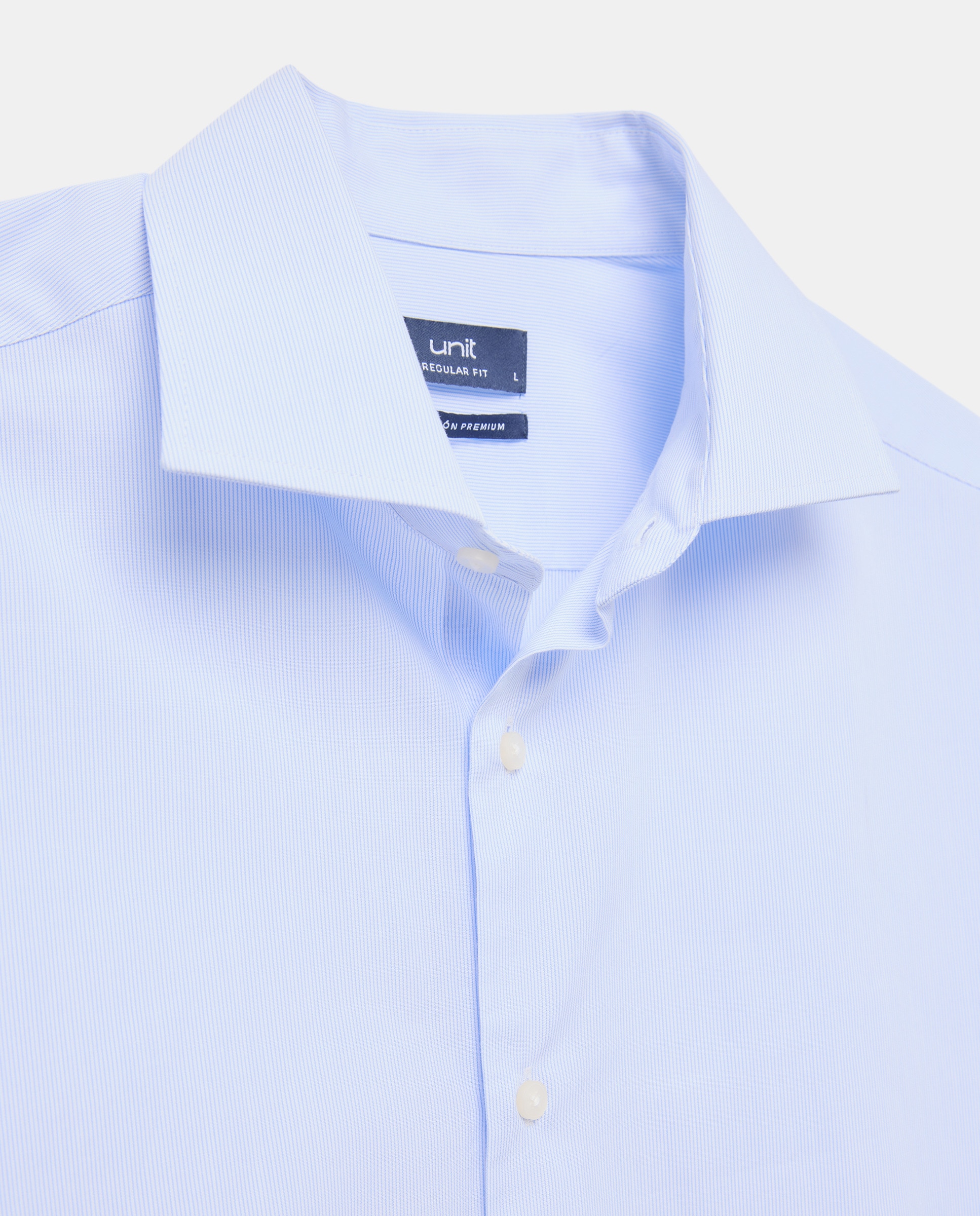 Camisa vestir hombre rayas con gemelos regular fit 410 Azul claro-5