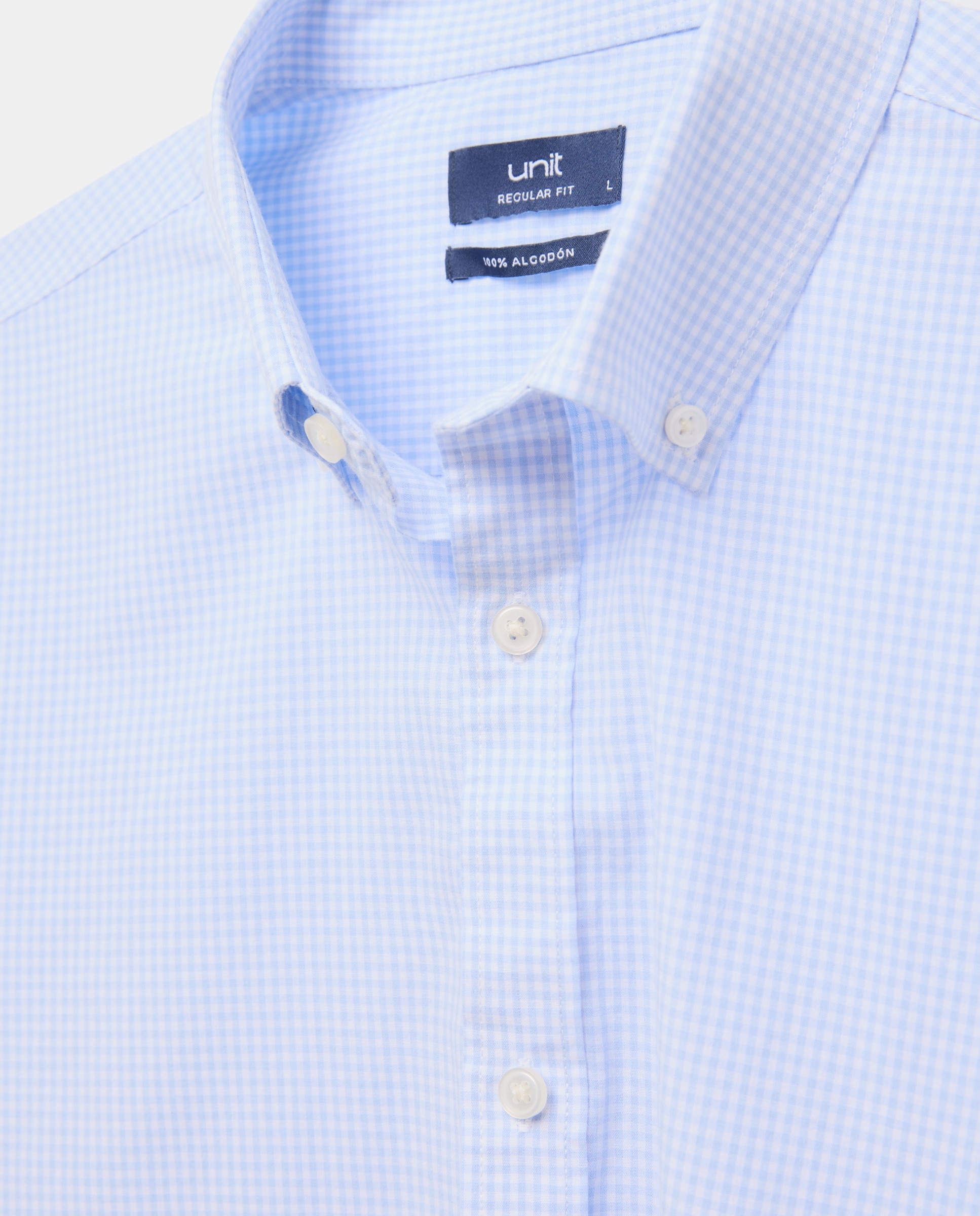 Camisa sport hombre popelin vichy 440 Azulón-5