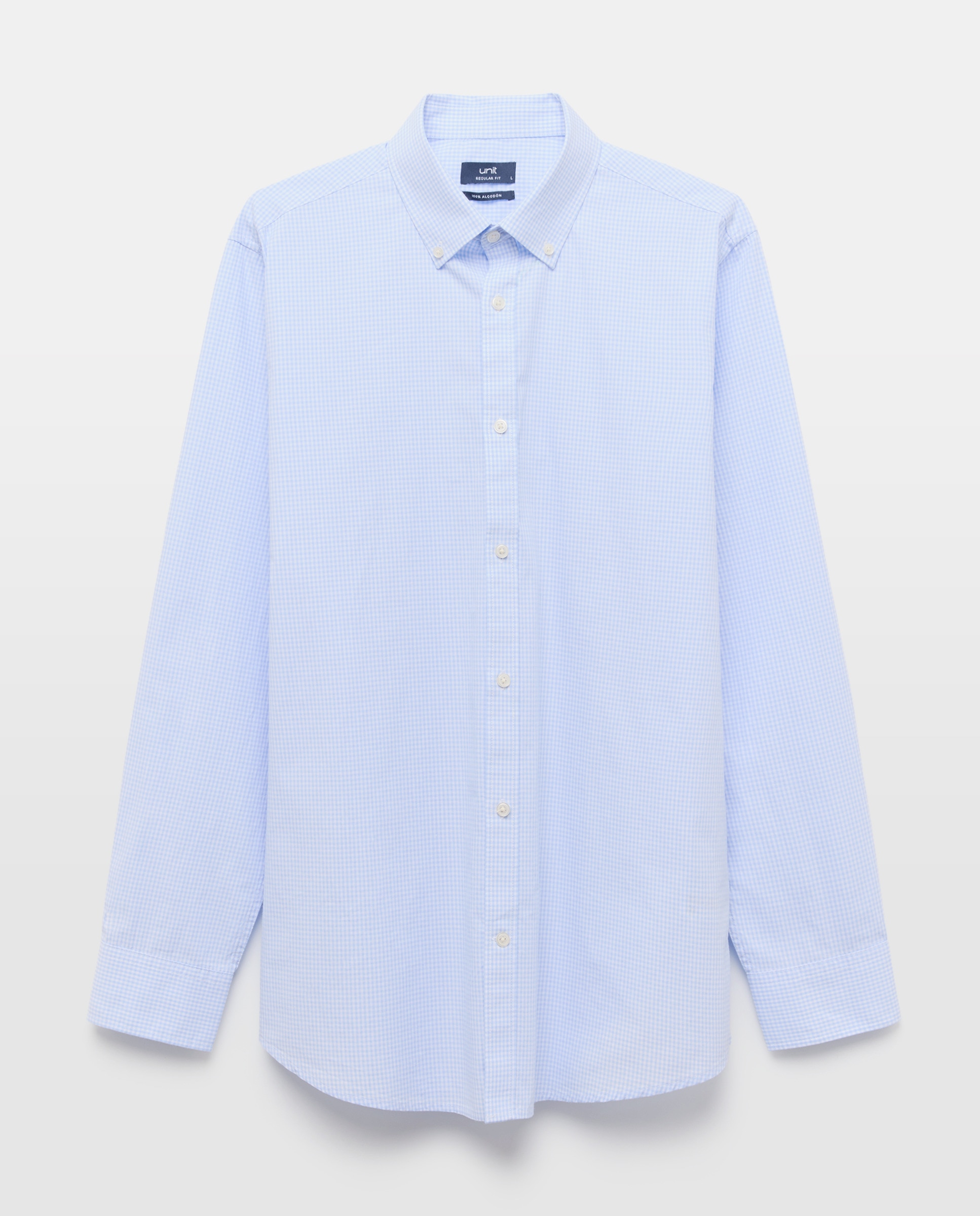 Camisa sport hombre popelin vichy 440 Azulón-4