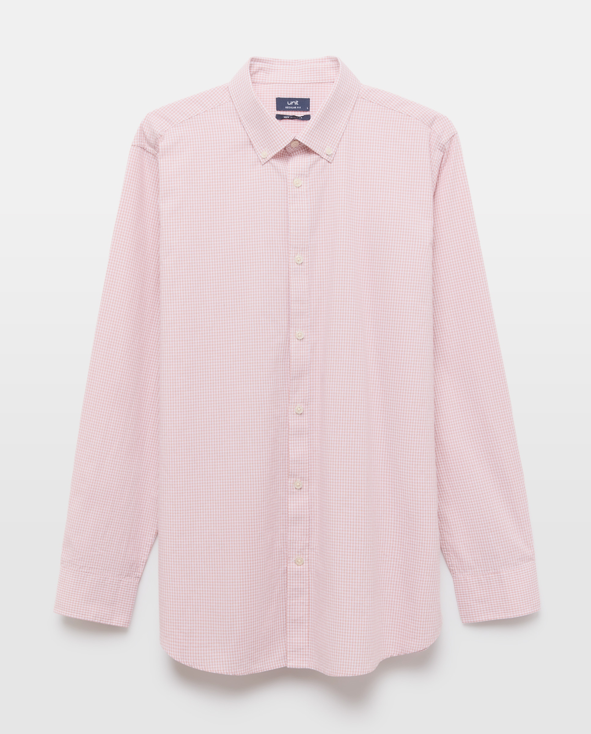 Camisa sport hombre popelin vichy 220 Rosa palo-4