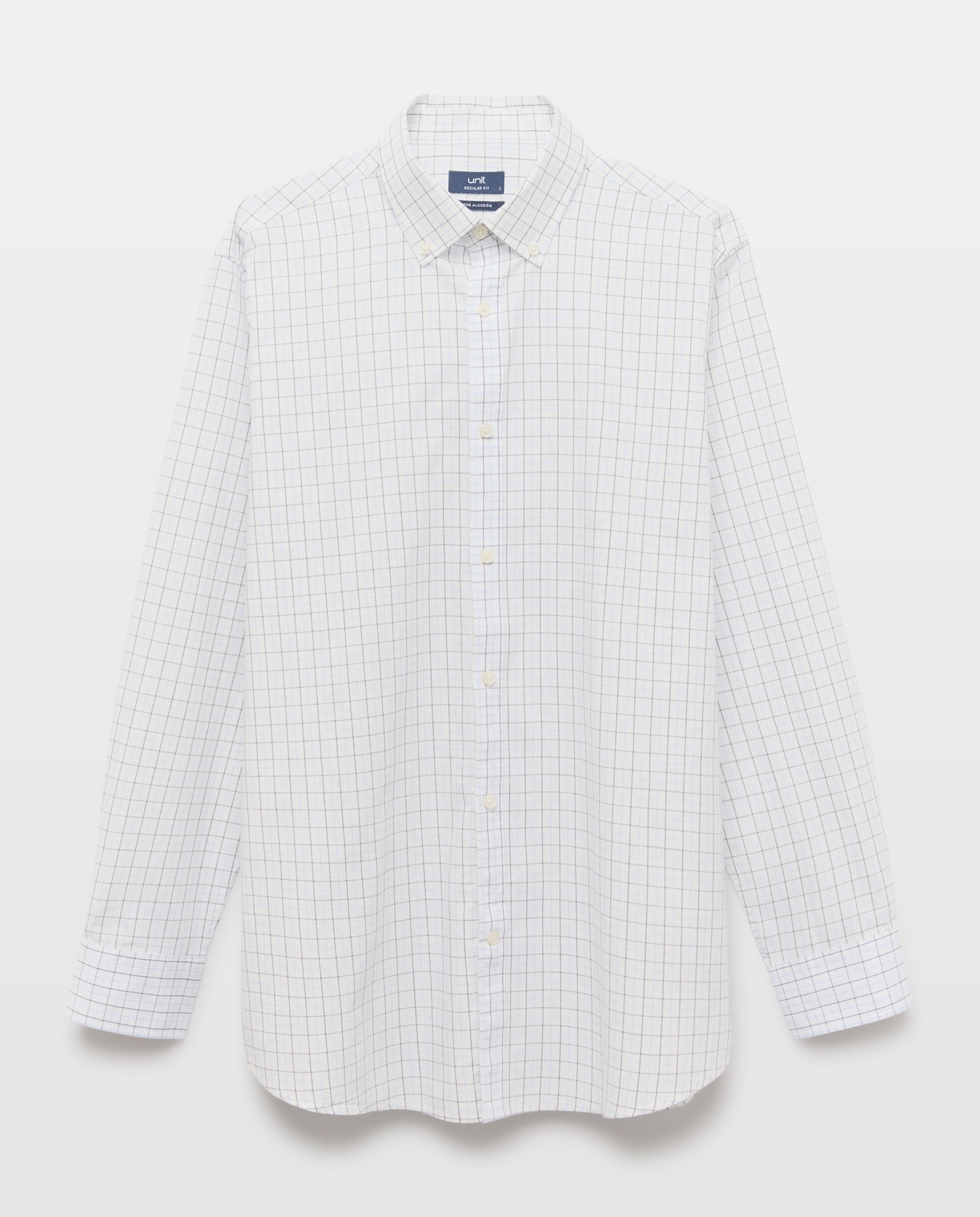 Camisa sport hombre popelin cuadros 440 Azulón-4