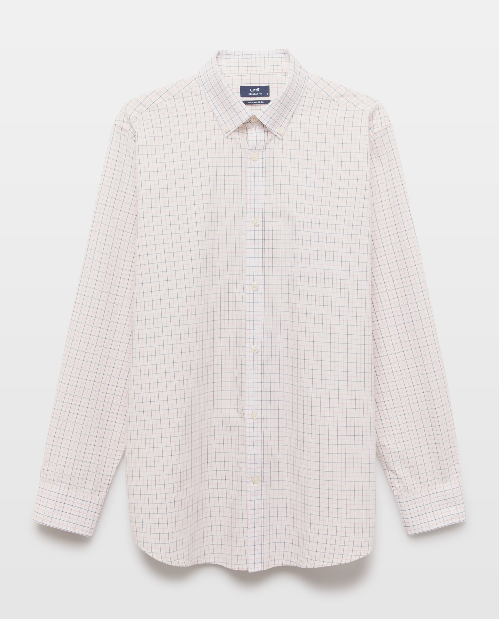 Camisa sport hombre popelin cuadros 220 Rosa palo-4